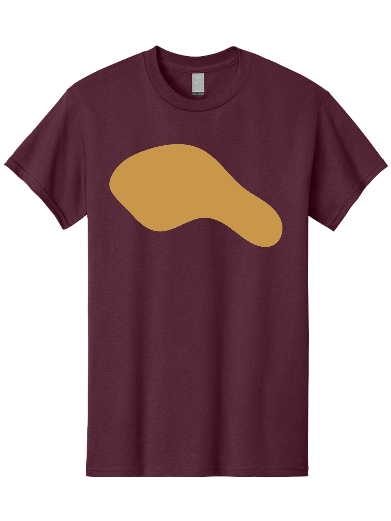 Chicken-Drumstick Men'S Graphic Tee, 100% Cotton, Comfortable Casual Summer Wear, Machine Washable, Fried Chicken, Chicken Leg, Food Illustration, Abstract Shape, Brown Color, Simple Design, Digital Art, Culinary Theme Aae003