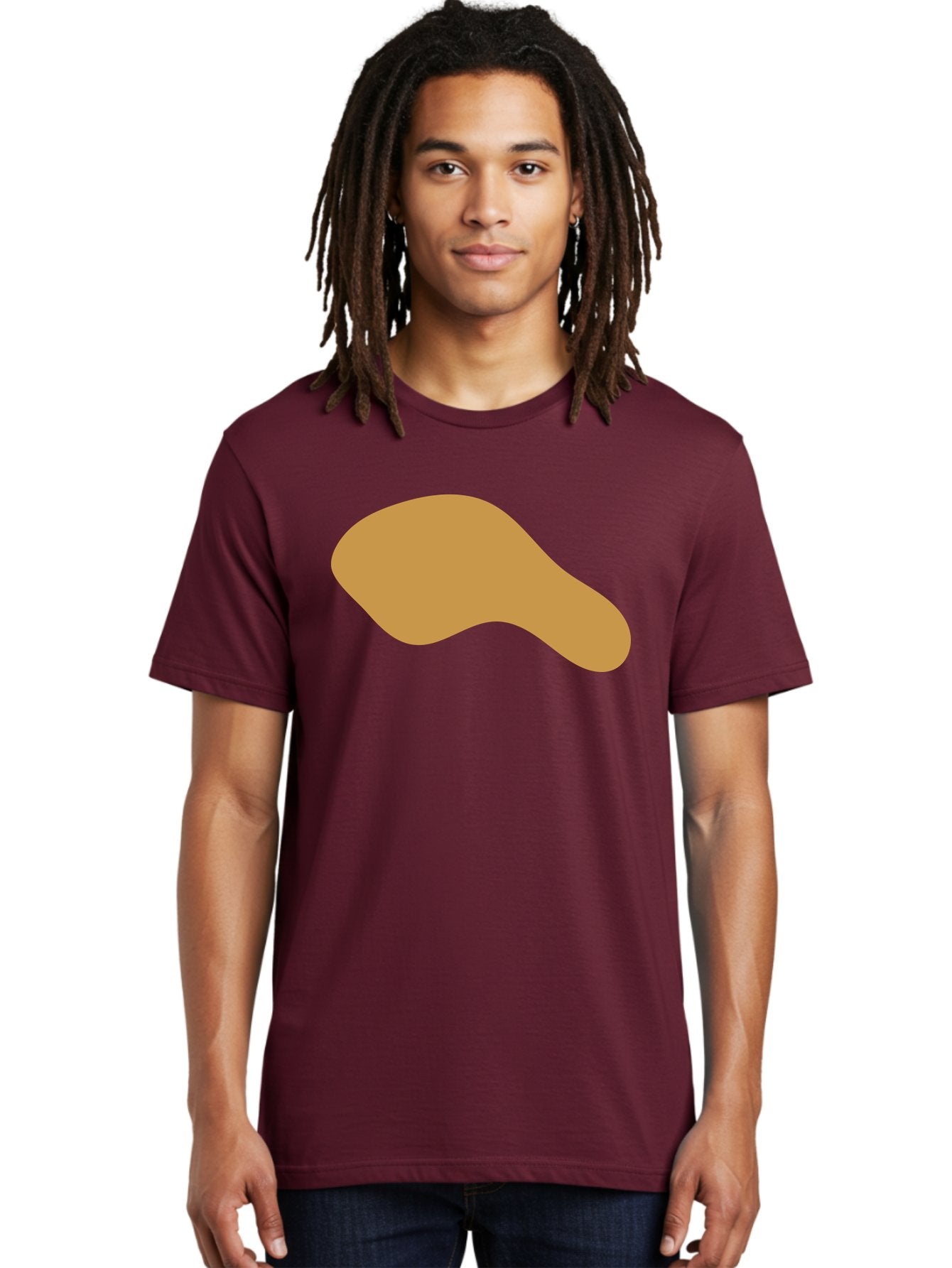 Chicken-Drumstick Men'S Graphic Tee, 100% Cotton, Comfortable Casual Summer Wear, Machine Washable, Fried Chicken, Chicken Leg, Food Illustration, Abstract Shape, Brown Color, Simple Design, Digital Art, Culinary Theme Aae003 30