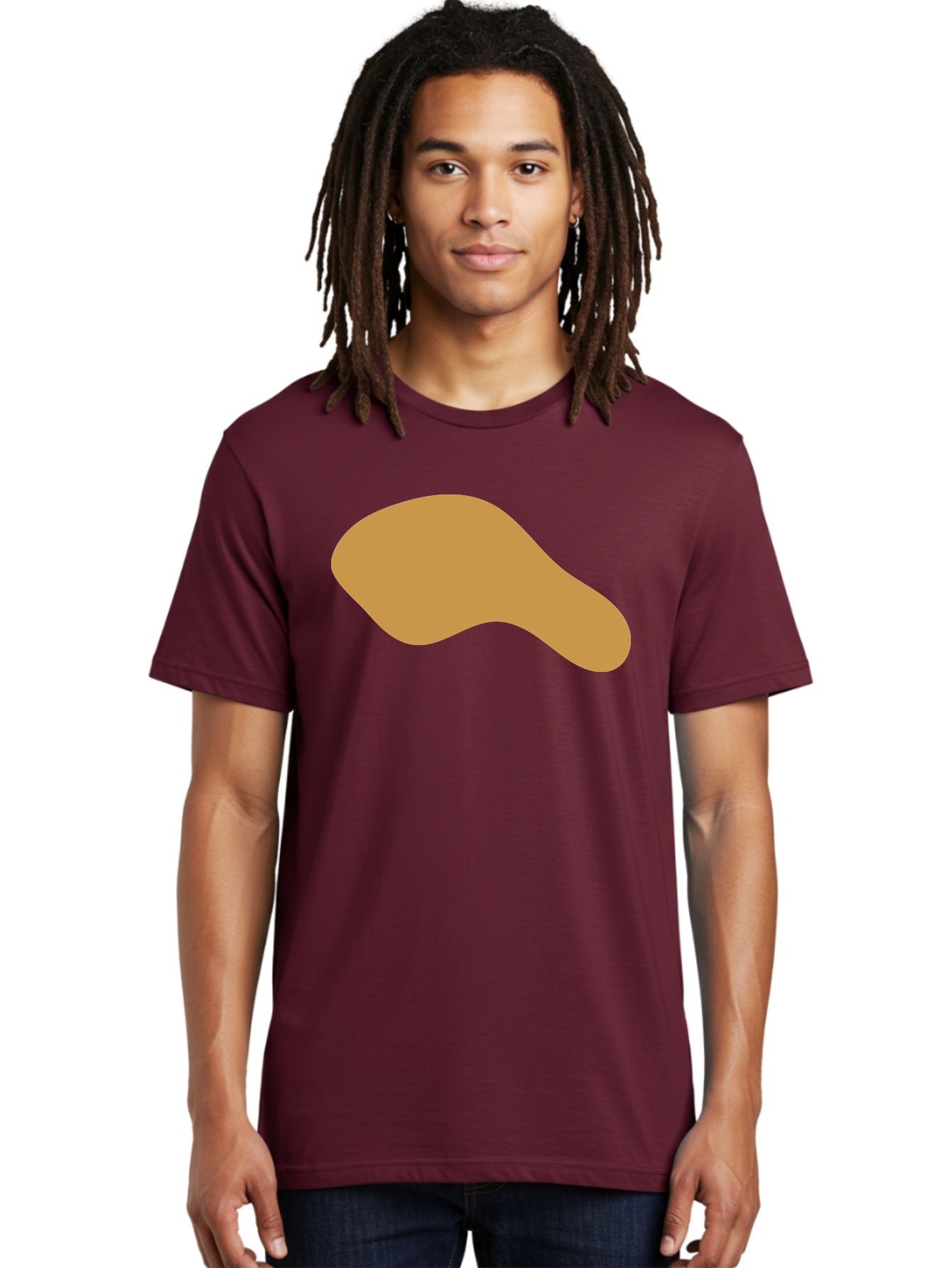 Chicken-Drumstick Men'S Graphic Tee, 100% Cotton, Comfortable Casual Summer Wear, Machine Washable, Fried Chicken, Chicken Leg, Food Illustration, Abstract Shape, Brown Color, Simple Design, Digital Art, Culinary Theme Aae003
