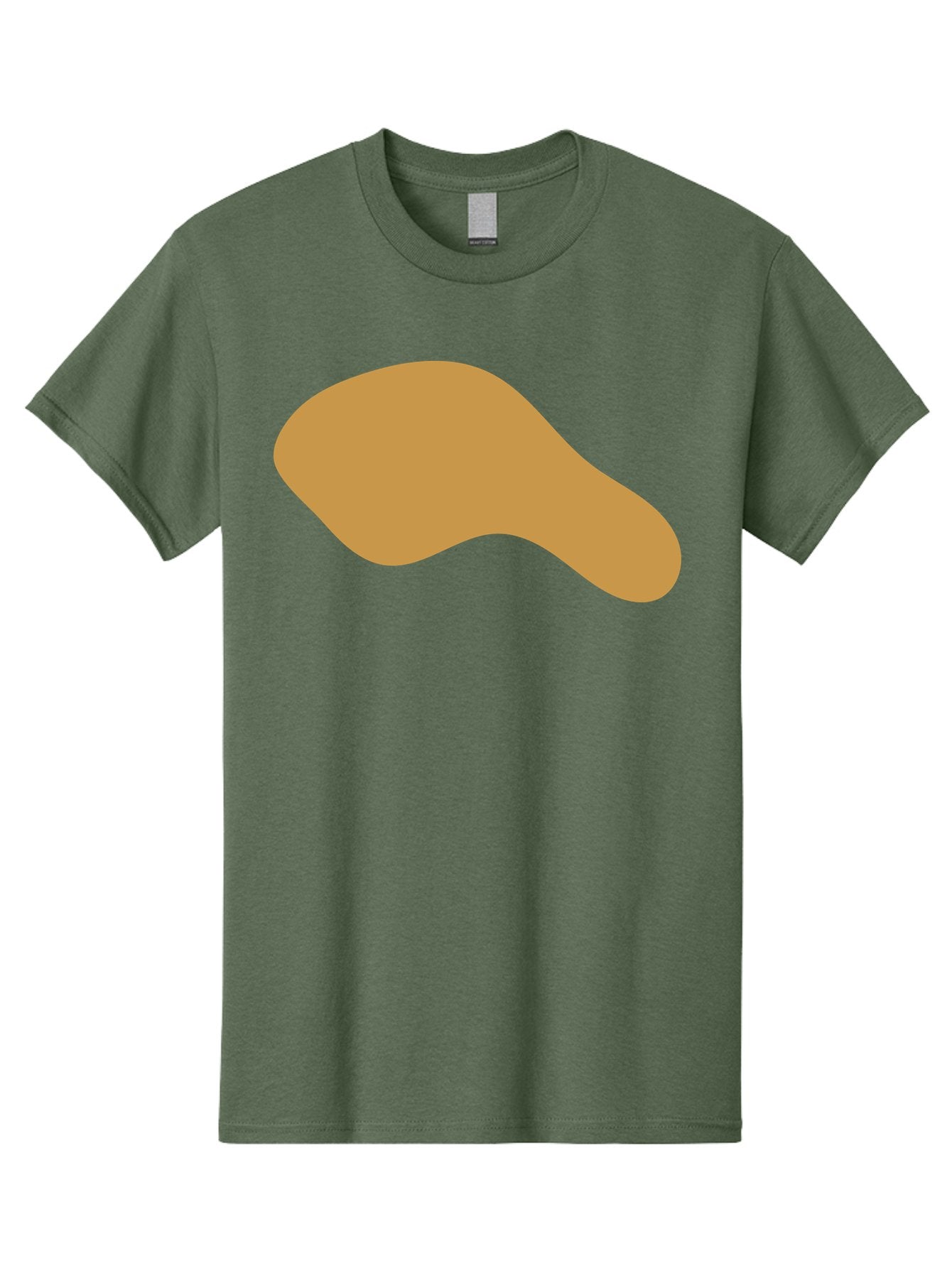 Chicken-Drumstick Men'S Graphic Tee, 100% Cotton, Comfortable Casual Summer Wear, Machine Washable, Fried Chicken, Chicken Leg, Food Illustration, Abstract Shape, Brown Color, Simple Design, Digital Art, Culinary Theme Aae003 3