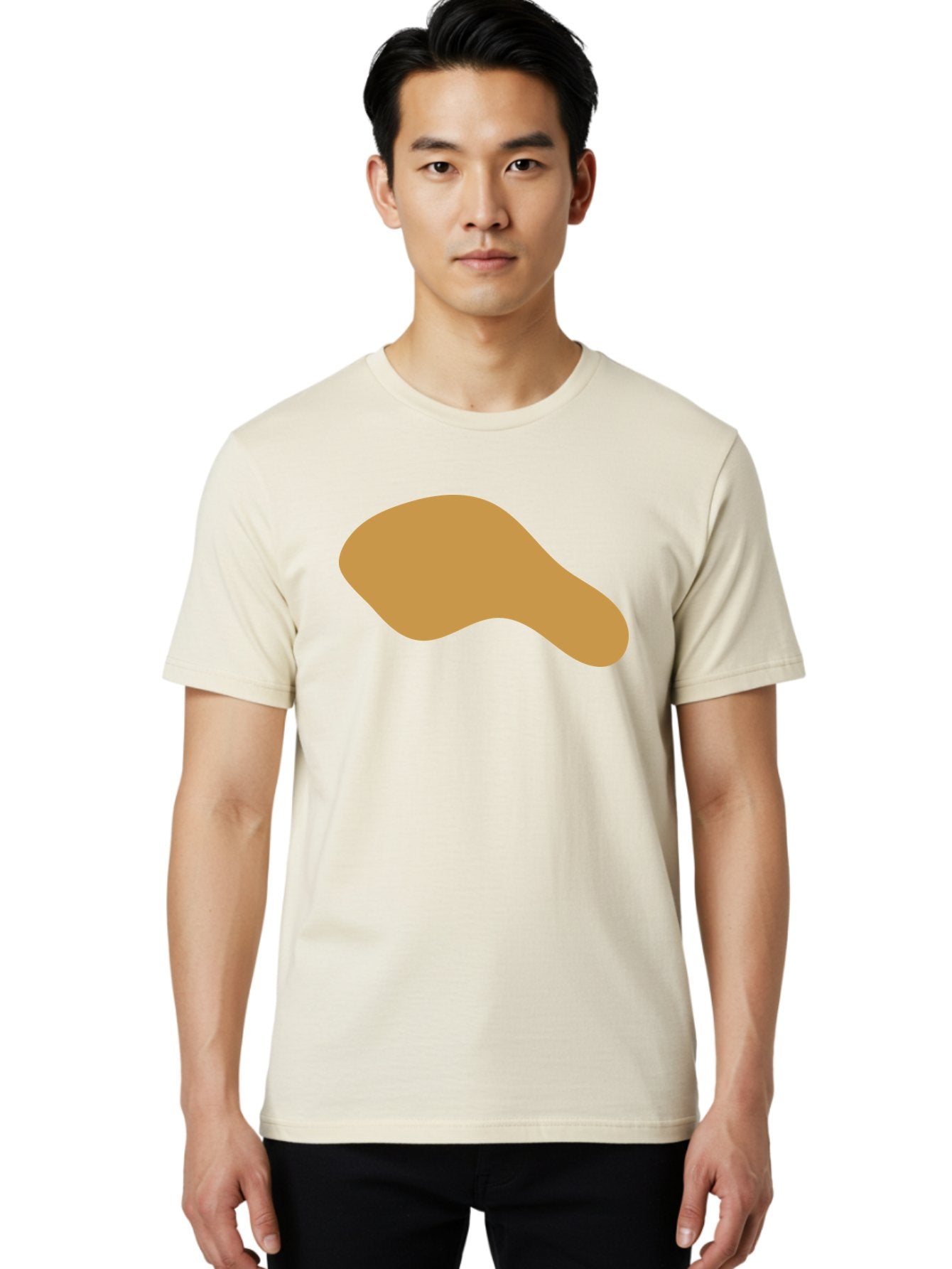 Chicken-Drumstick Men'S Graphic Tee, 100% Cotton, Comfortable Casual Summer Wear, Machine Washable, Fried Chicken, Chicken Leg, Food Illustration, Abstract Shape, Brown Color, Simple Design, Digital Art, Culinary Theme Aae003 20