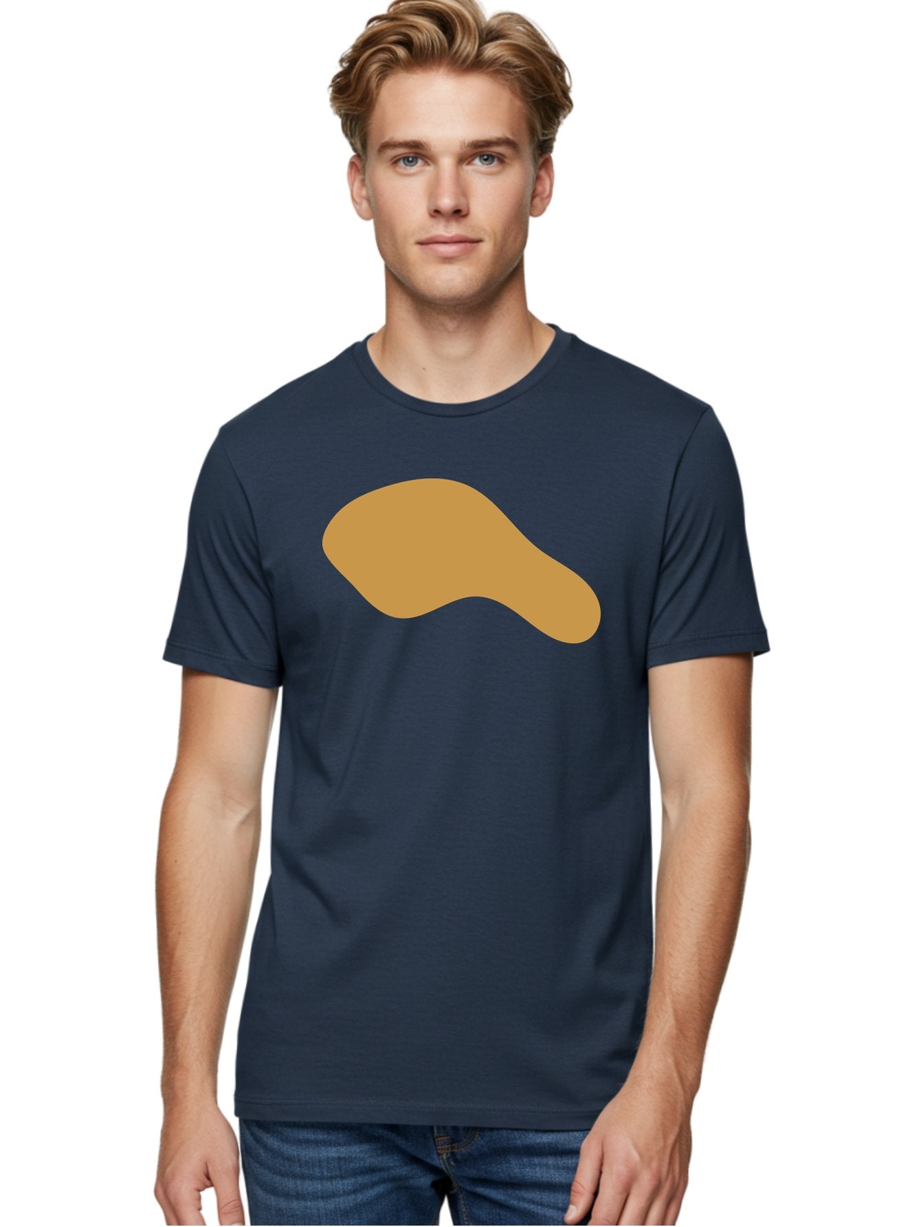 Chicken-Drumstick Men'S Graphic Tee, 100% Cotton, Comfortable Casual Summer Wear, Machine Washable, Fried Chicken, Chicken Leg, Food Illustration, Abstract Shape, Brown Color, Simple Design, Digital Art, Culinary Theme Aae003 28