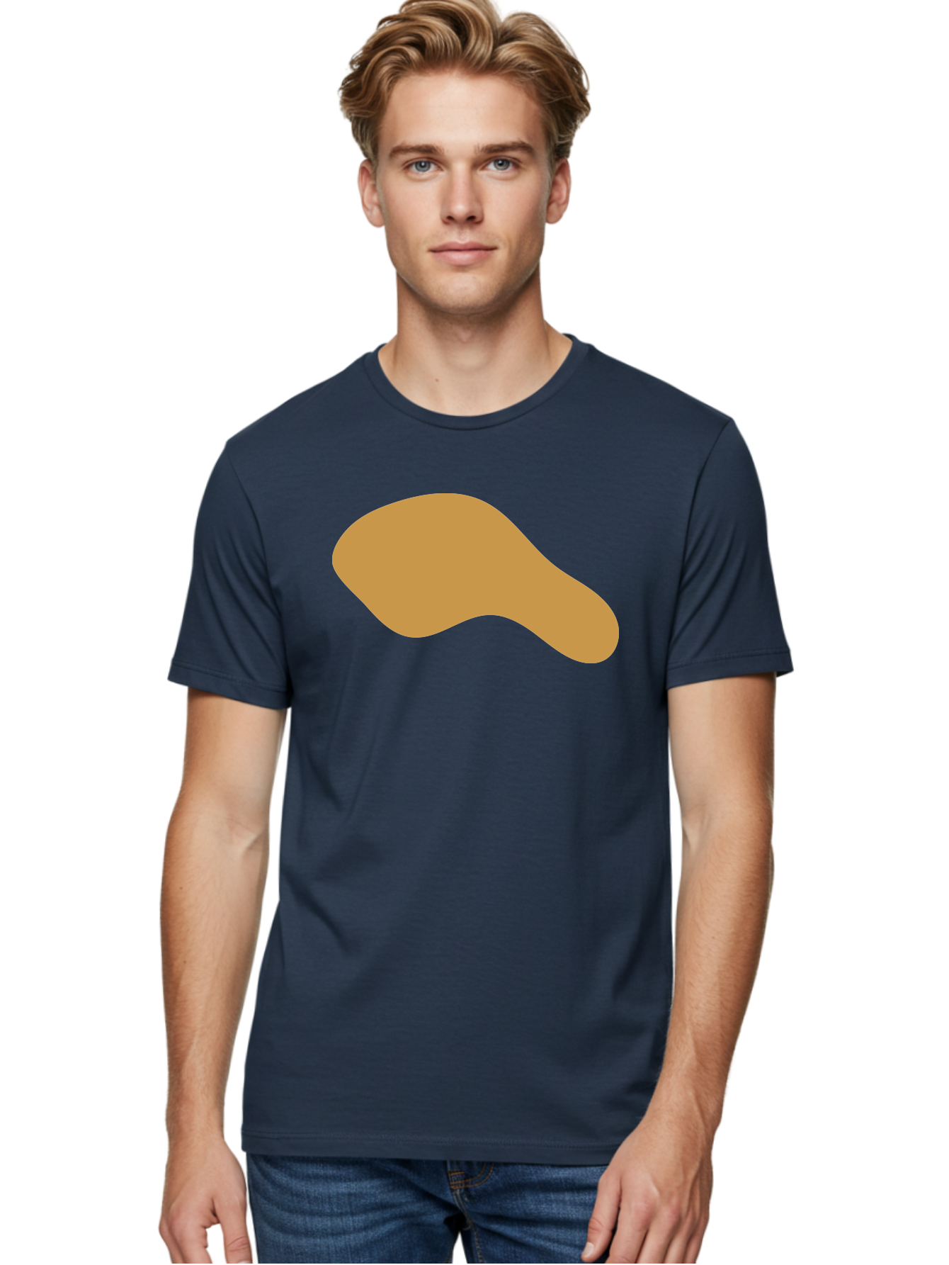 Chicken-Drumstick Men'S Graphic Tee, 100% Cotton, Comfortable Casual Summer Wear, Machine Washable, Fried Chicken, Chicken Leg, Food Illustration, Abstract Shape, Brown Color, Simple Design, Digital Art, Culinary Theme Aae003 6
