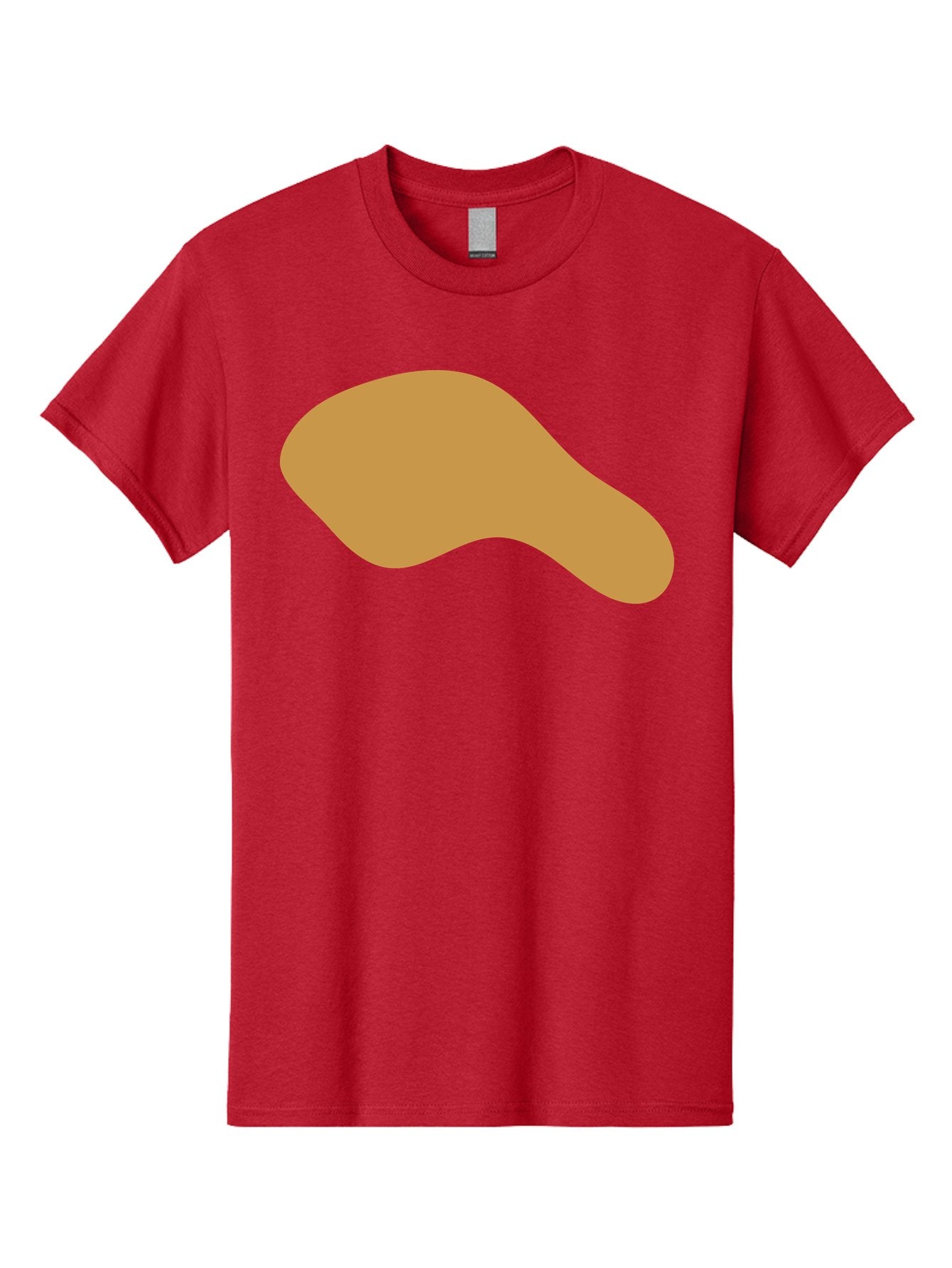 Chicken-Drumstick Men'S Graphic Tee, 100% Cotton, Comfortable Casual Summer Wear, Machine Washable, Fried Chicken, Chicken Leg, Food Illustration, Abstract Shape, Brown Color, Simple Design, Digital Art, Culinary Theme Aae003