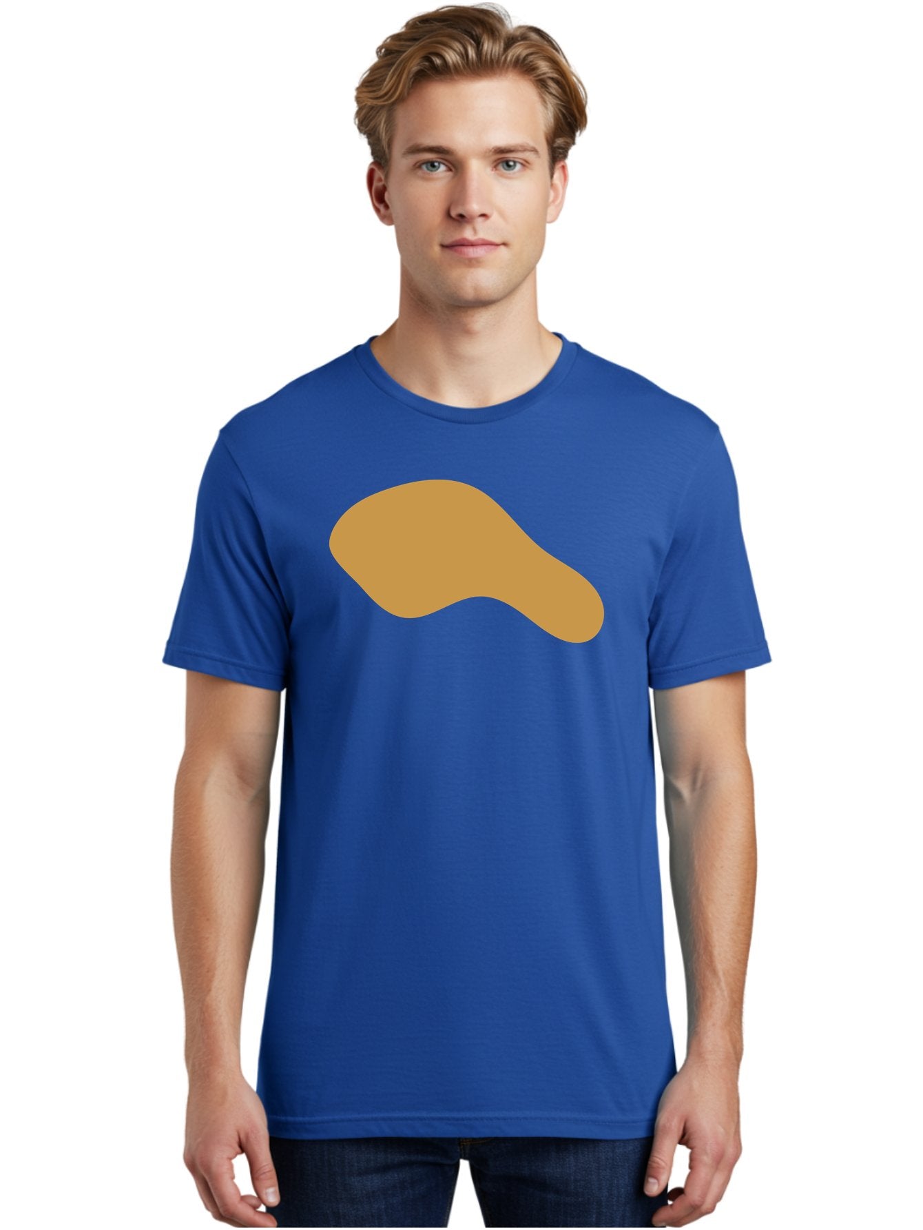 Chicken-Drumstick Men'S Graphic Tee, 100% Cotton, Comfortable Casual Summer Wear, Machine Washable, Fried Chicken, Chicken Leg, Food Illustration, Abstract Shape, Brown Color, Simple Design, Digital Art, Culinary Theme Aae003 27