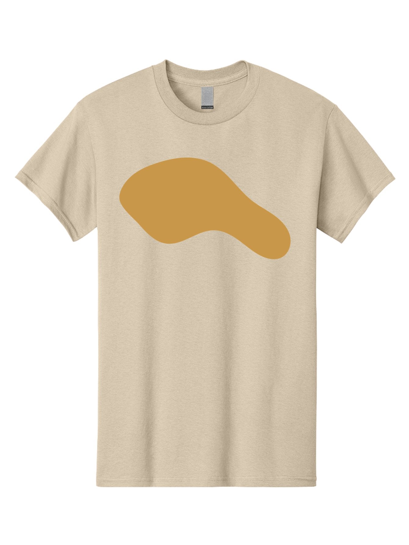 Chicken-Drumstick Men'S Graphic Tee, 100% Cotton, Comfortable Casual Summer Wear, Machine Washable, Fried Chicken, Chicken Leg, Food Illustration, Abstract Shape, Brown Color, Simple Design, Digital Art, Culinary Theme Aae003 5