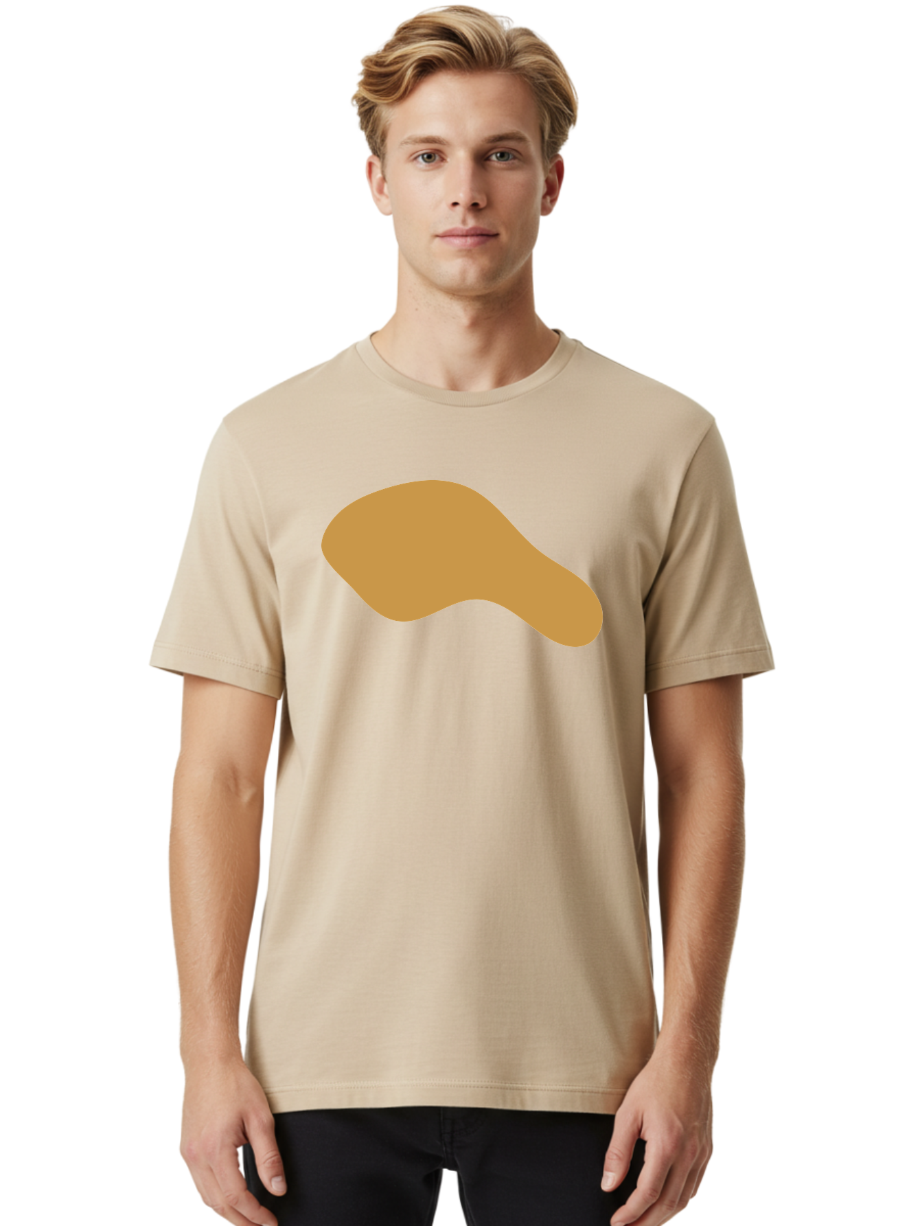 Chicken-Drumstick Men'S Graphic Tee, 100% Cotton, Comfortable Casual Summer Wear, Machine Washable, Fried Chicken, Chicken Leg, Food Illustration, Abstract Shape, Brown Color, Simple Design, Digital Art, Culinary Theme Aae003 16