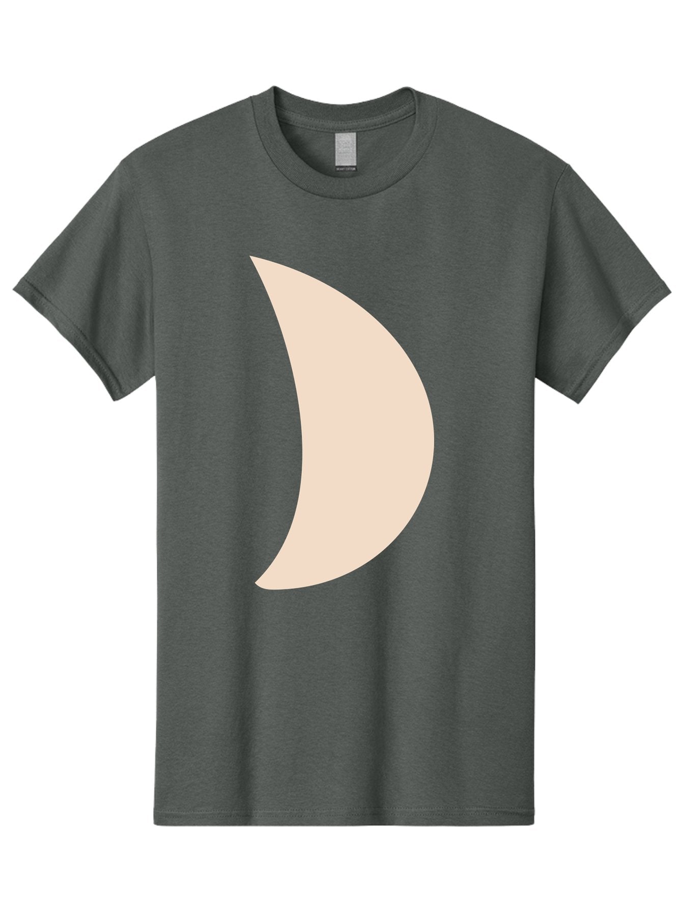 Crescent-Moon-1 Men'S Graphic Tee, 100% Cotton, Comfortable Casual Summer Wear, Machine Washable, Crescent Moon, Lunar Phase, Minimalist Design, Simple Shape, Soft Beige, Modern Graphic, Abstract Art Aae005 3
