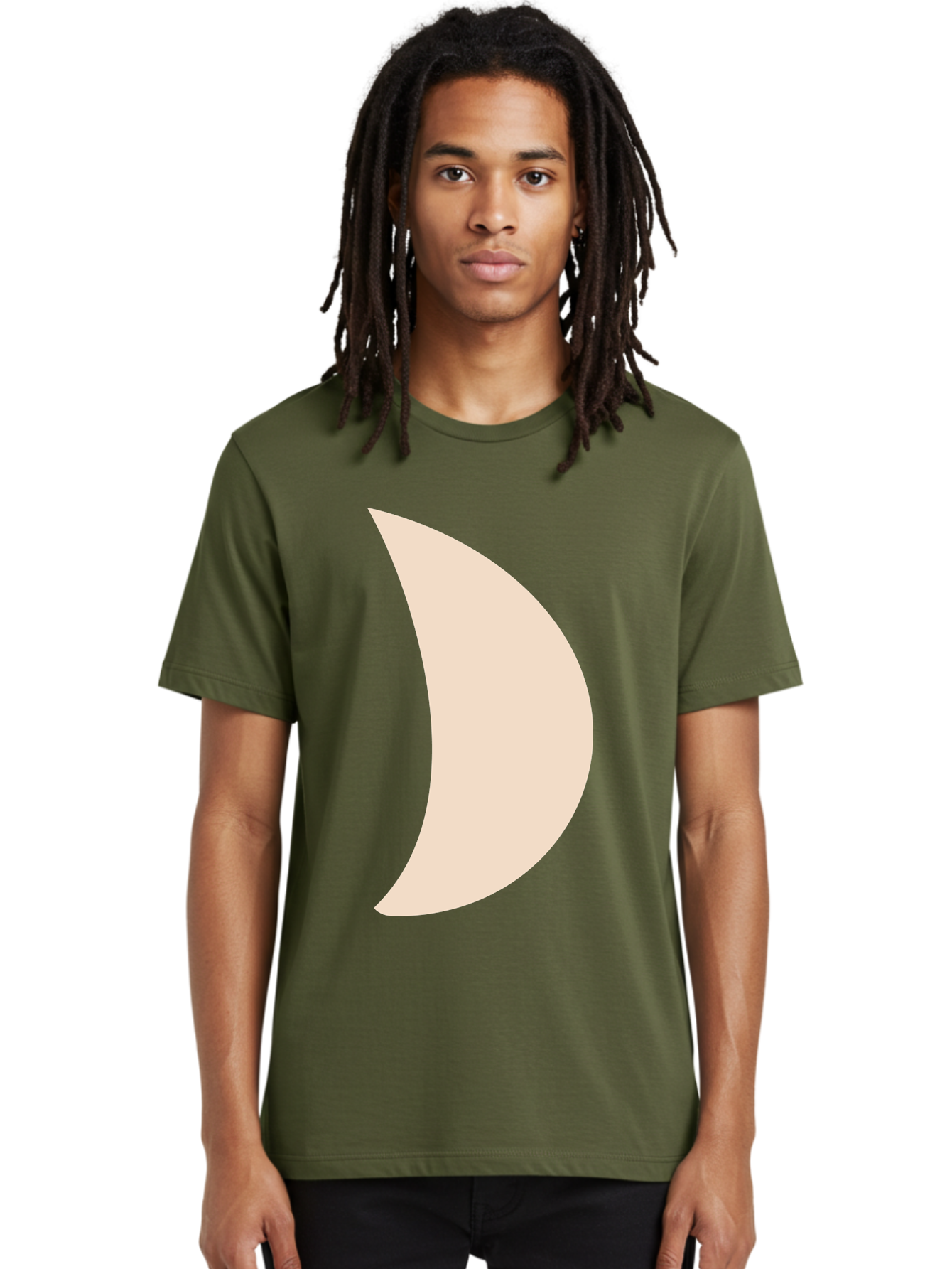 Crescent-Moon-1 Men'S Graphic Tee, 100% Cotton, Comfortable Casual Summer Wear, Machine Washable, Crescent Moon, Lunar Phase, Minimalist Design, Simple Shape, Soft Beige, Modern Graphic, Abstract Art Aae005 16