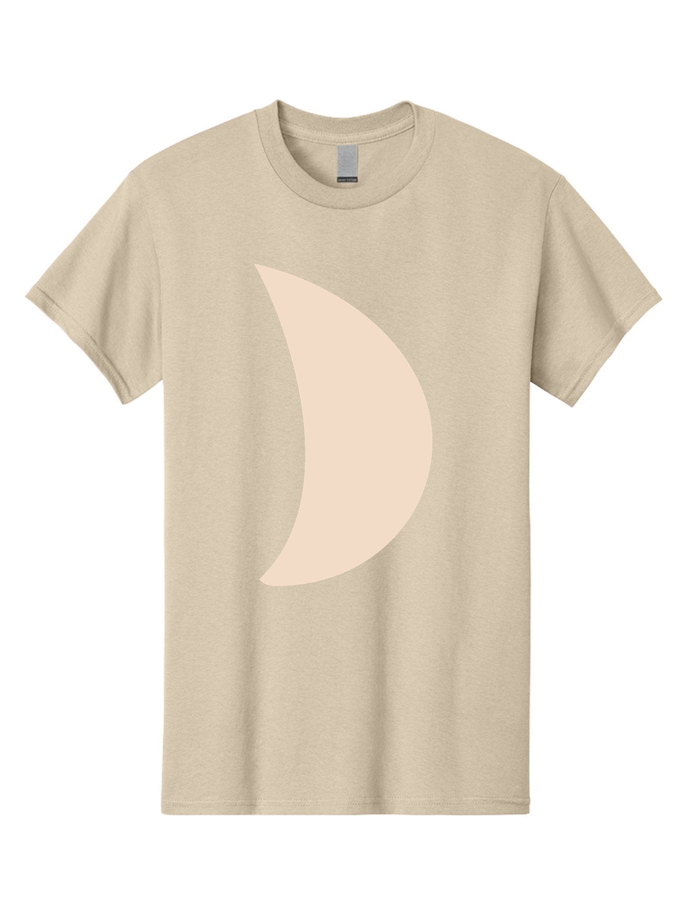 Crescent-Moon-1 Men'S Graphic Tee, 100% Cotton, Comfortable Casual Summer Wear, Machine Washable, Crescent Moon, Lunar Phase, Minimalist Design, Simple Shape, Soft Beige, Modern Graphic, Abstract Art Aae005 8