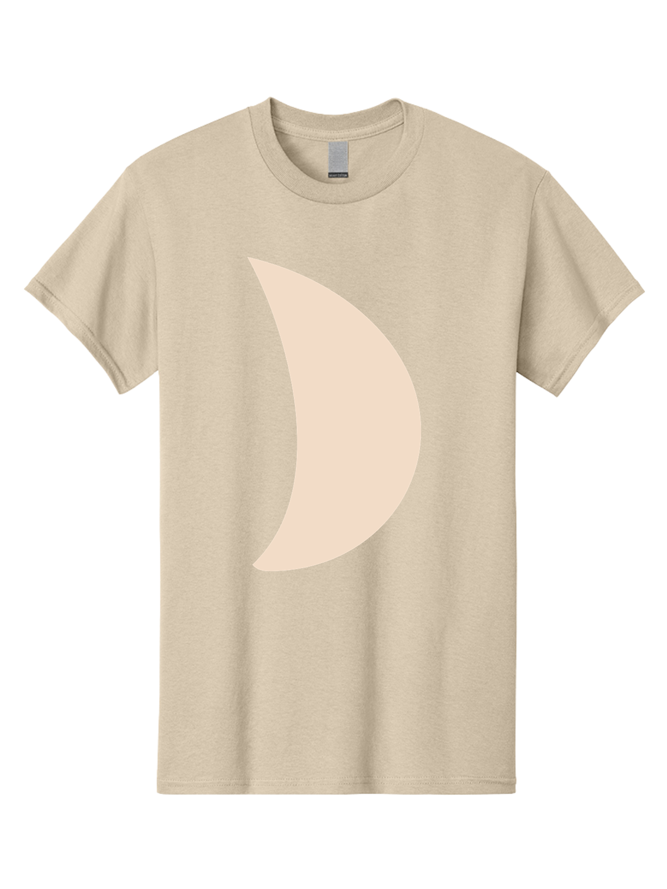 Crescent-Moon-1 Men'S Graphic Tee, 100% Cotton, Comfortable Casual Summer Wear, Machine Washable, Crescent Moon, Lunar Phase, Minimalist Design, Simple Shape, Soft Beige, Modern Graphic, Abstract Art Aae005 11