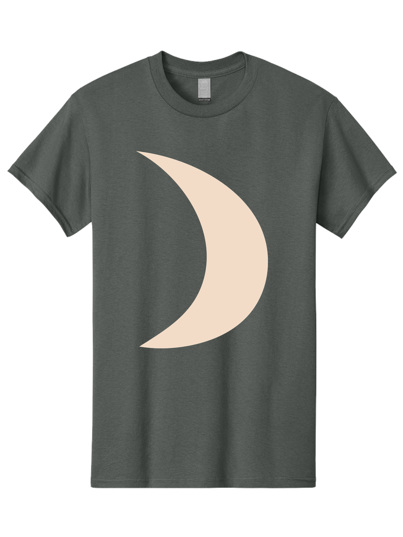 Crescent-Moon-2 Men'S Graphic Tee, 100% Cotton, Comfortable Casual Summer Wear, Machine Washable, Crescent Moon Shape, Minimalist Design, Simple Graphics, Tan Color, Abstract Art, Lunar Symbol, Night Sky Theme Aae006