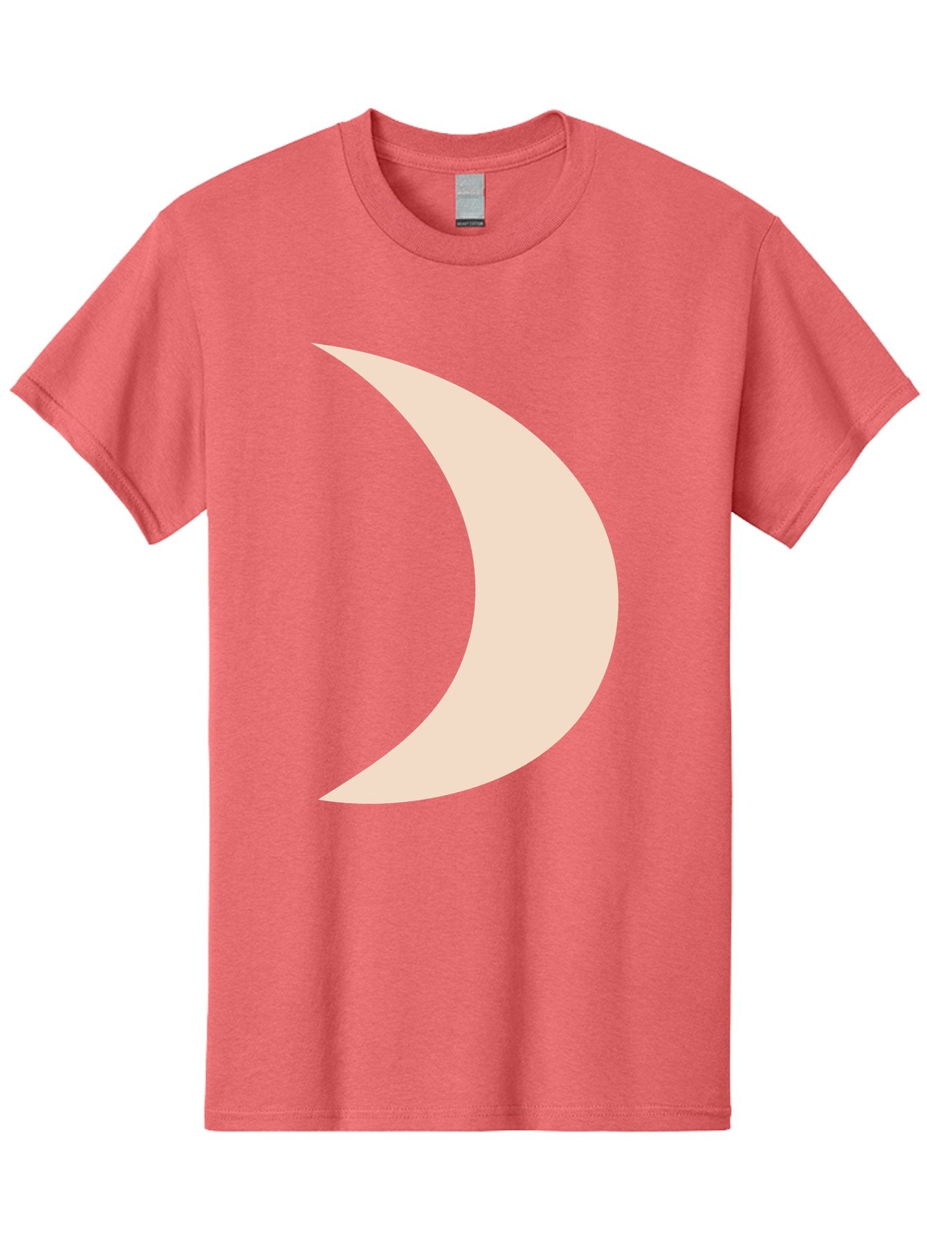 Crescent-Moon-2 Men'S Graphic Tee, 100% Cotton, Comfortable Casual Summer Wear, Machine Washable, Crescent Moon Shape, Minimalist Design, Simple Graphics, Tan Color, Abstract Art, Lunar Symbol, Night Sky Theme Aae006