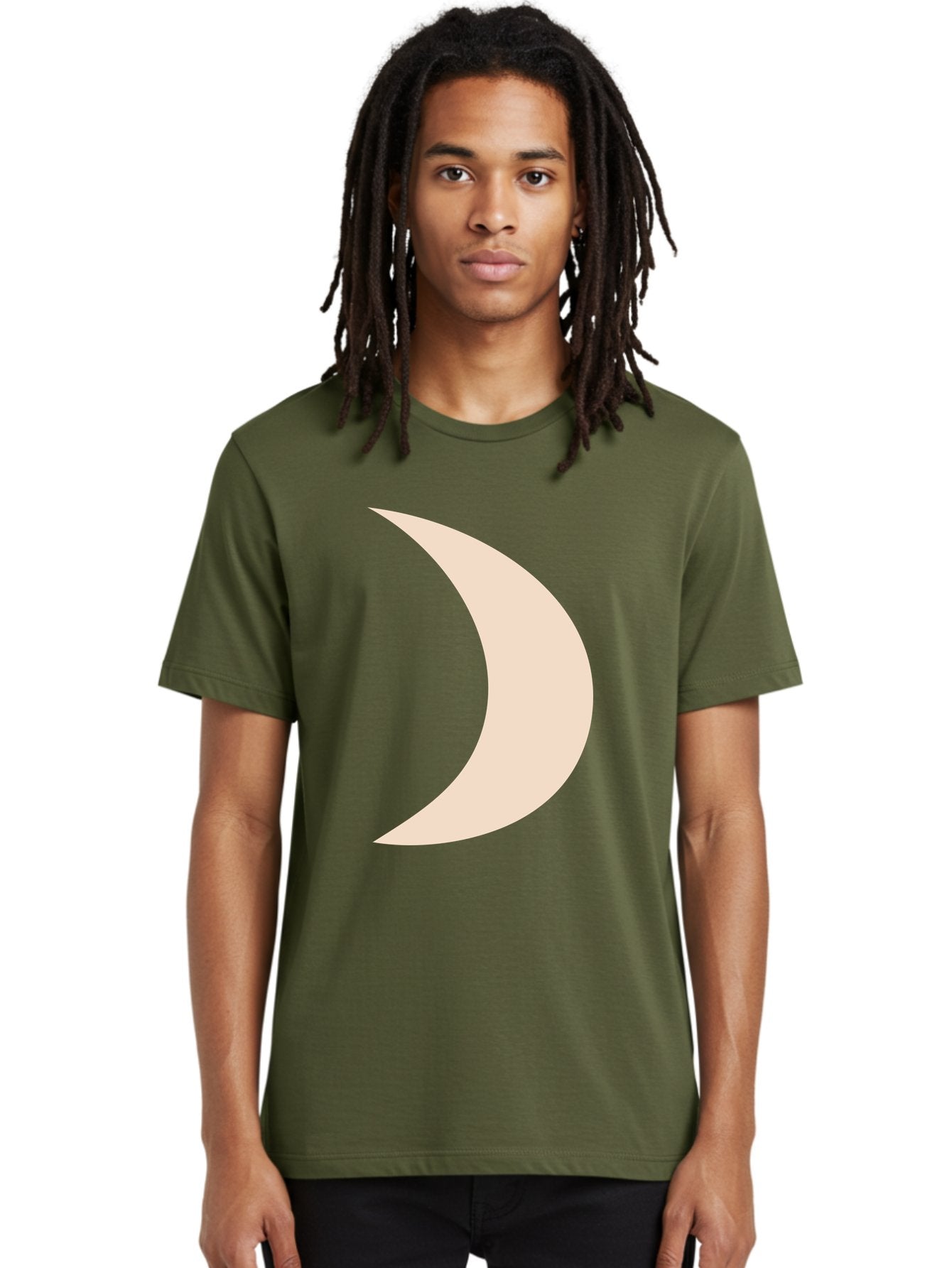 Crescent-Moon-2 Men'S Graphic Tee, 100% Cotton, Comfortable Casual Summer Wear, Machine Washable, Crescent Moon Shape, Minimalist Design, Simple Graphics, Tan Color, Abstract Art, Lunar Symbol, Night Sky Theme Aae006 28