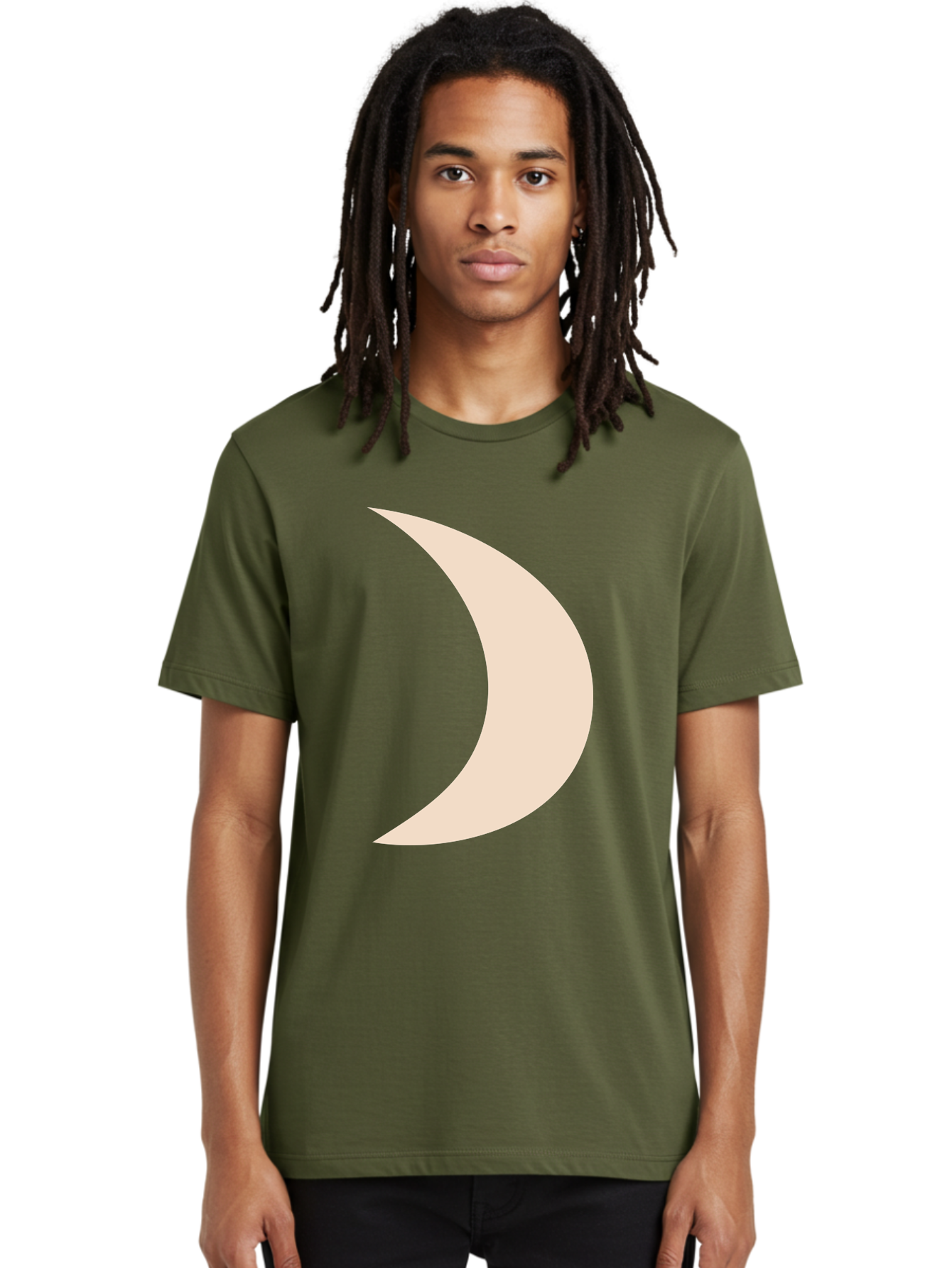 Crescent-Moon-2 Men'S Graphic Tee, 100% Cotton, Comfortable Casual Summer Wear, Machine Washable, Crescent Moon Shape, Minimalist Design, Simple Graphics, Tan Color, Abstract Art, Lunar Symbol, Night Sky Theme Aae006 6