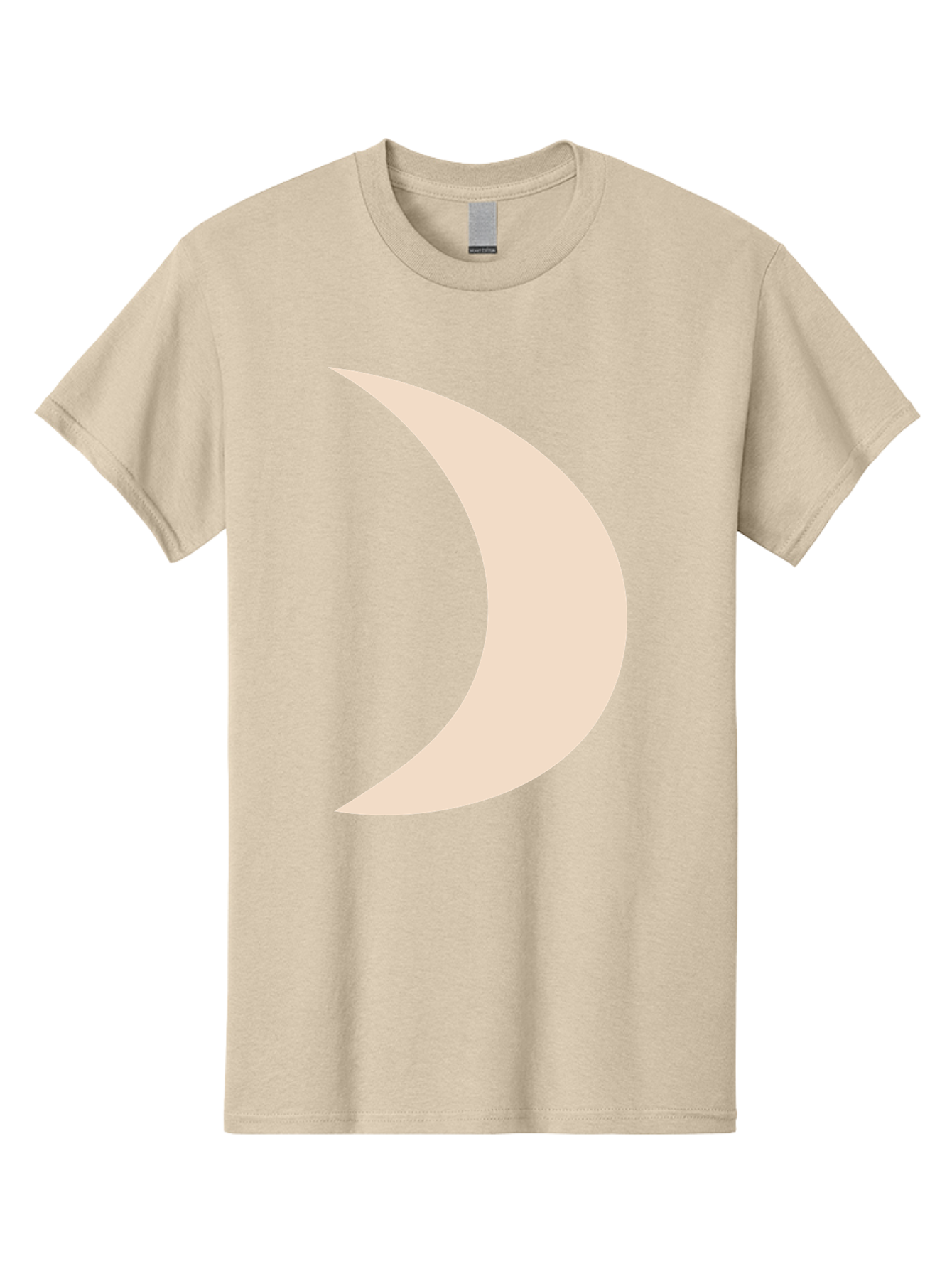 Crescent-Moon-2 Men'S Graphic Tee, 100% Cotton, Comfortable Casual Summer Wear, Machine Washable, Crescent Moon Shape, Minimalist Design, Simple Graphics, Tan Color, Abstract Art, Lunar Symbol, Night Sky Theme Aae006 19