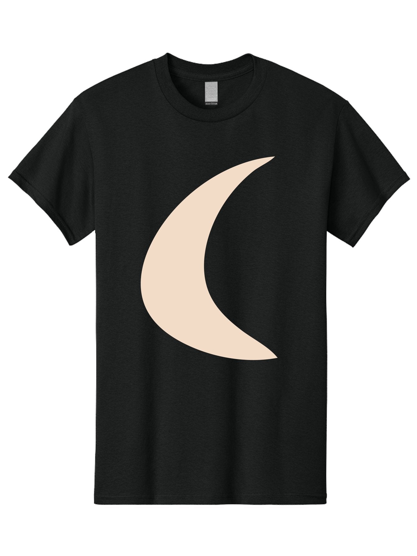 Crescent-Moon Men'S Graphic Tee, 100% Cotton, Comfortable Casual Summer Wear, Machine Washable, Crescent Moon, Pale Moon Shape, Simple Graphics, Minimalist Design, Moon Symbol, Digital Illustration, Abstract Shapes Aae007 5