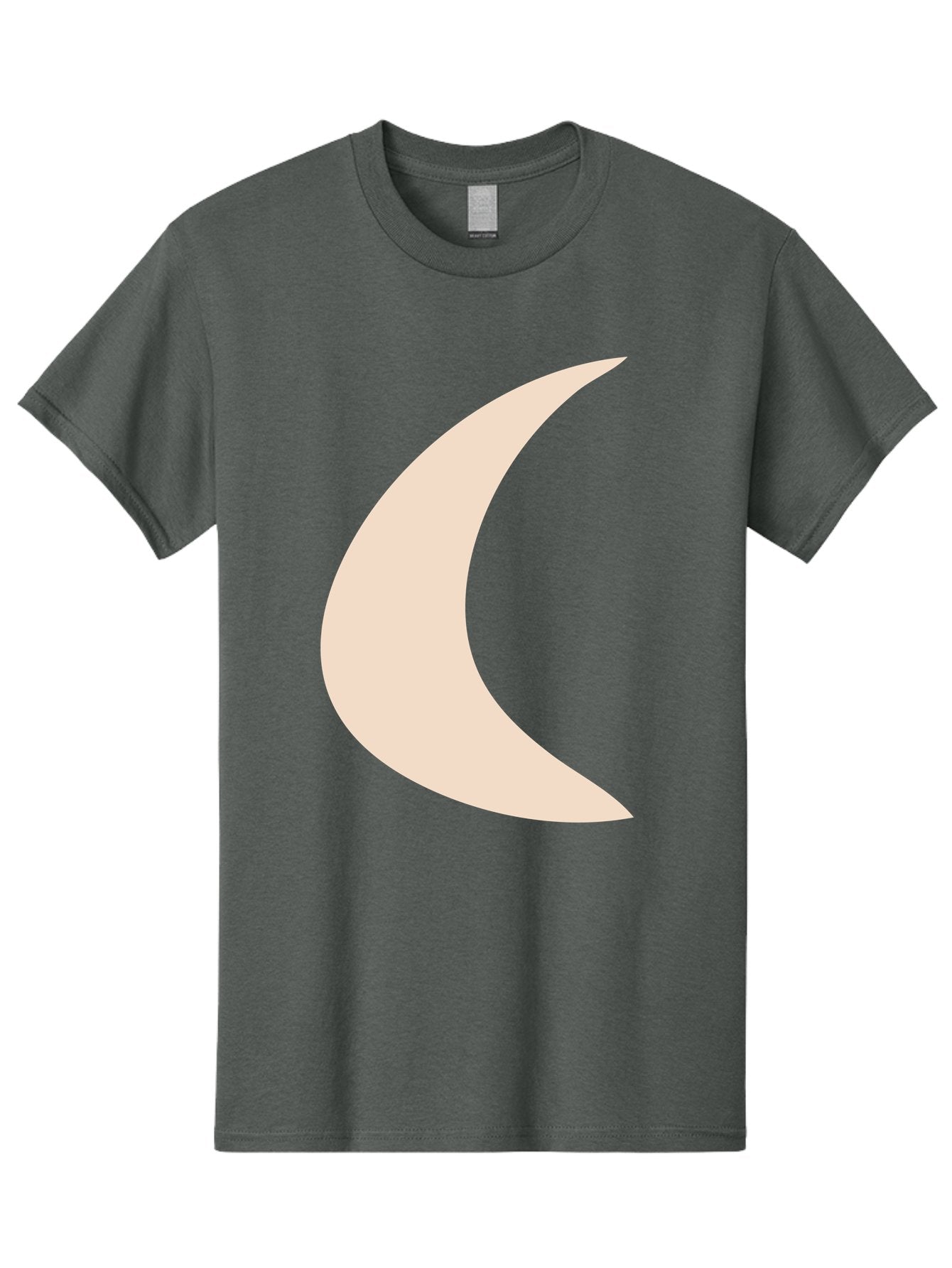 Crescent-Moon Men'S Graphic Tee, 100% Cotton, Comfortable Casual Summer Wear, Machine Washable, Crescent Moon, Pale Moon Shape, Simple Graphics, Minimalist Design, Moon Symbol, Digital Illustration, Abstract Shapes Aae007 7