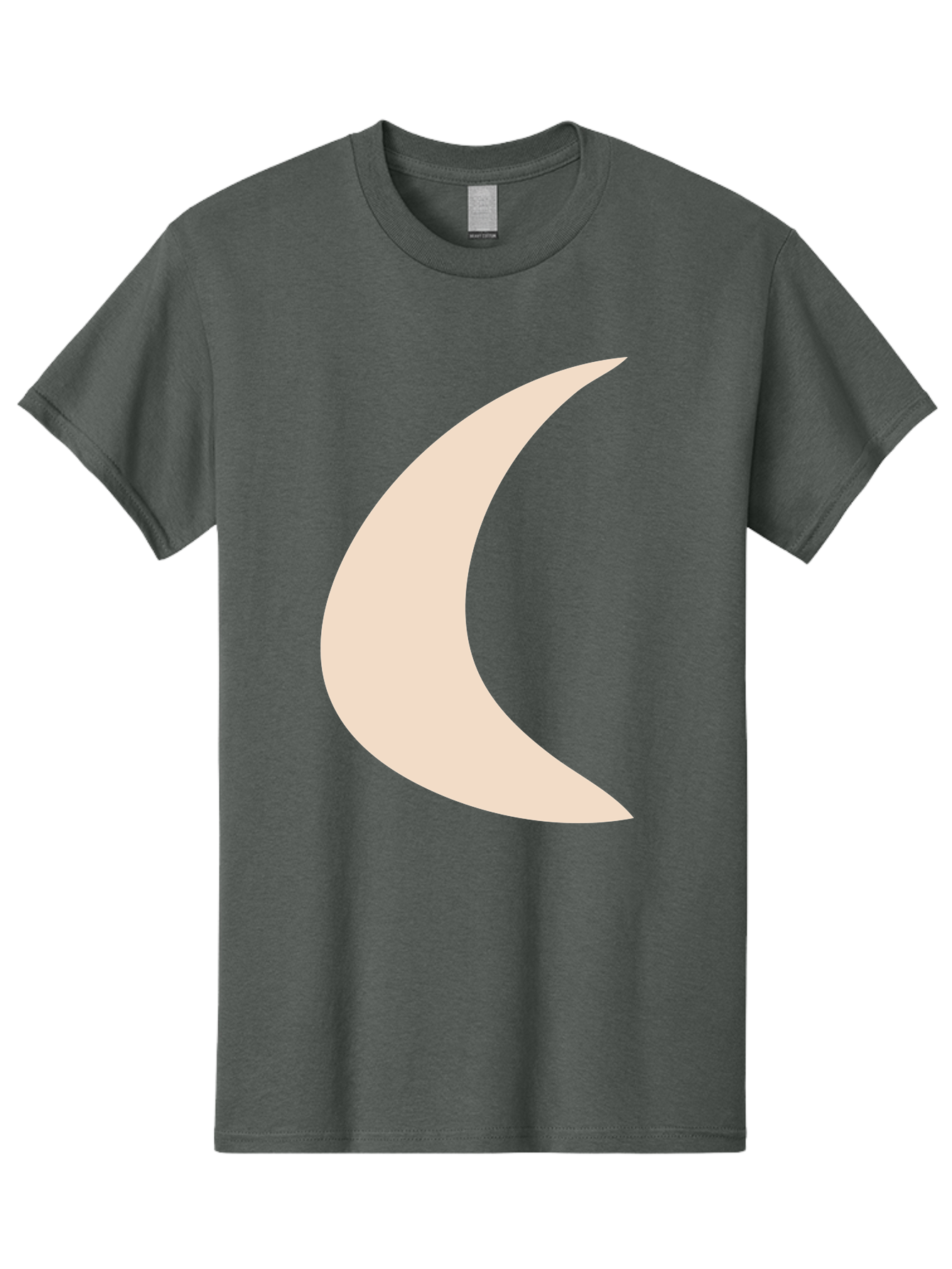 Crescent-Moon Men'S Graphic Tee, 100% Cotton, Comfortable Casual Summer Wear, Machine Washable, Crescent Moon, Pale Moon Shape, Simple Graphics, Minimalist Design, Moon Symbol, Digital Illustration, Abstract Shapes Aae007 25
