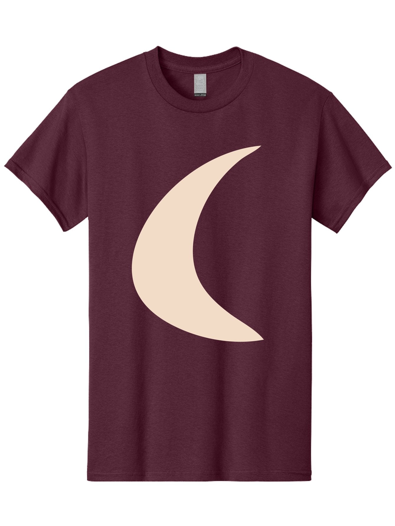 Crescent-Moon Men'S Graphic Tee, 100% Cotton, Comfortable Casual Summer Wear, Machine Washable, Crescent Moon, Pale Moon Shape, Simple Graphics, Minimalist Design, Moon Symbol, Digital Illustration, Abstract Shapes Aae007 13