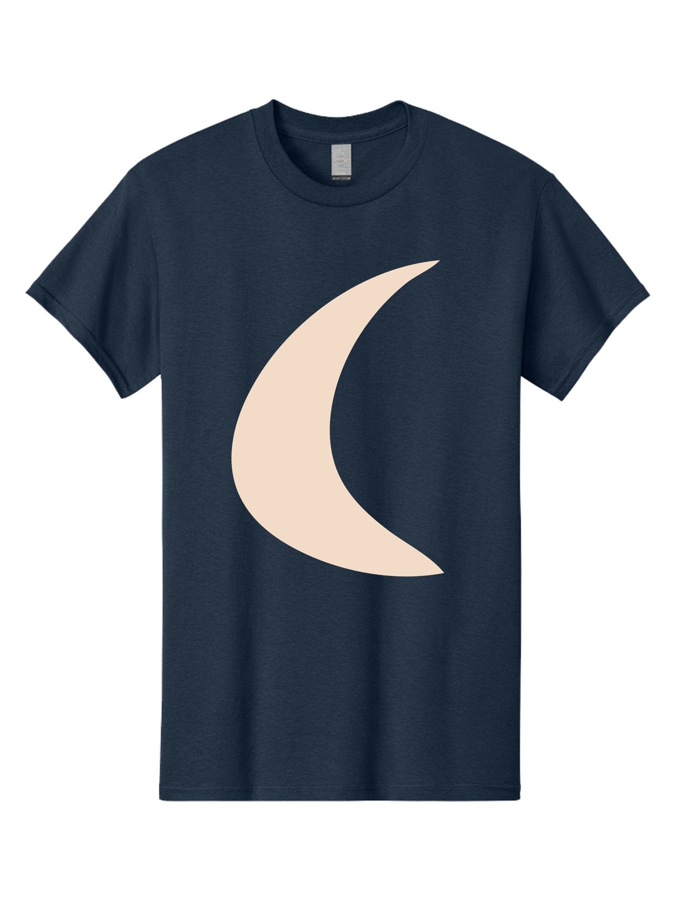 Crescent-Moon Men'S Graphic Tee, 100% Cotton, Comfortable Casual Summer Wear, Machine Washable, Crescent Moon, Pale Moon Shape, Simple Graphics, Minimalist Design, Moon Symbol, Digital Illustration, Abstract Shapes Aae007 4