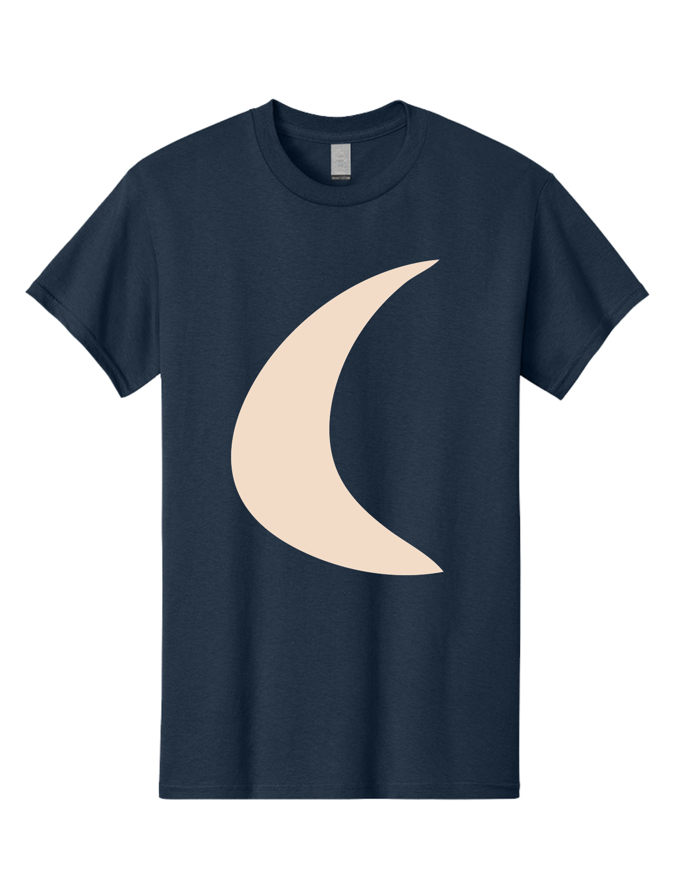 Crescent-Moon Men'S Graphic Tee, 100% Cotton, Comfortable Casual Summer Wear, Machine Washable, Crescent Moon, Pale Moon Shape, Simple Graphics, Minimalist Design, Moon Symbol, Digital Illustration, Abstract Shapes Aae007 23