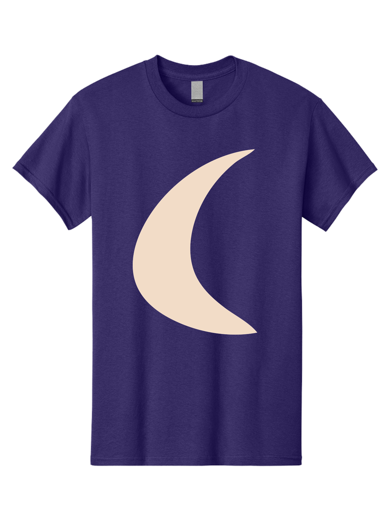 Crescent-Moon Men'S Graphic Tee, 100% Cotton, Comfortable Casual Summer Wear, Machine Washable, Crescent Moon, Pale Moon Shape, Simple Graphics, Minimalist Design, Moon Symbol, Digital Illustration, Abstract Shapes Aae007