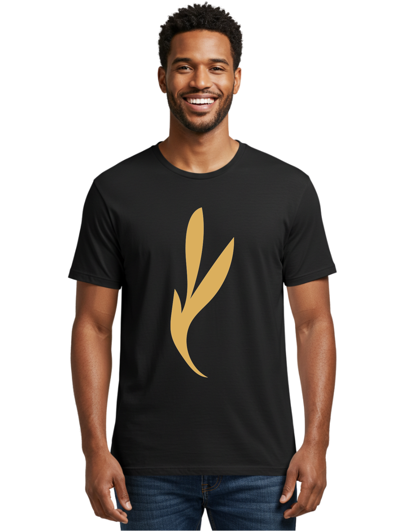 Curved-Leaf Men'S Graphic Tee, 100% Cotton, Comfortable Casual Summer Wear, Machine Washable, Orange Abstract Leaf, Simple Design, Minimalist Art, Stylized Foliage, Modern Graphic, Creative Illustration, Abstract Shape, Digital Art Aae008 16