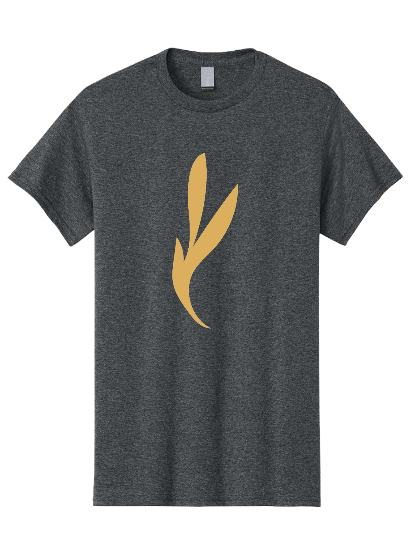 Curved-Leaf Men'S Graphic Tee, 100% Cotton, Comfortable Casual Summer Wear, Machine Washable, Orange Abstract Leaf, Simple Design, Minimalist Art, Stylized Foliage, Modern Graphic, Creative Illustration, Abstract Shape, Digital Art Aae008 25