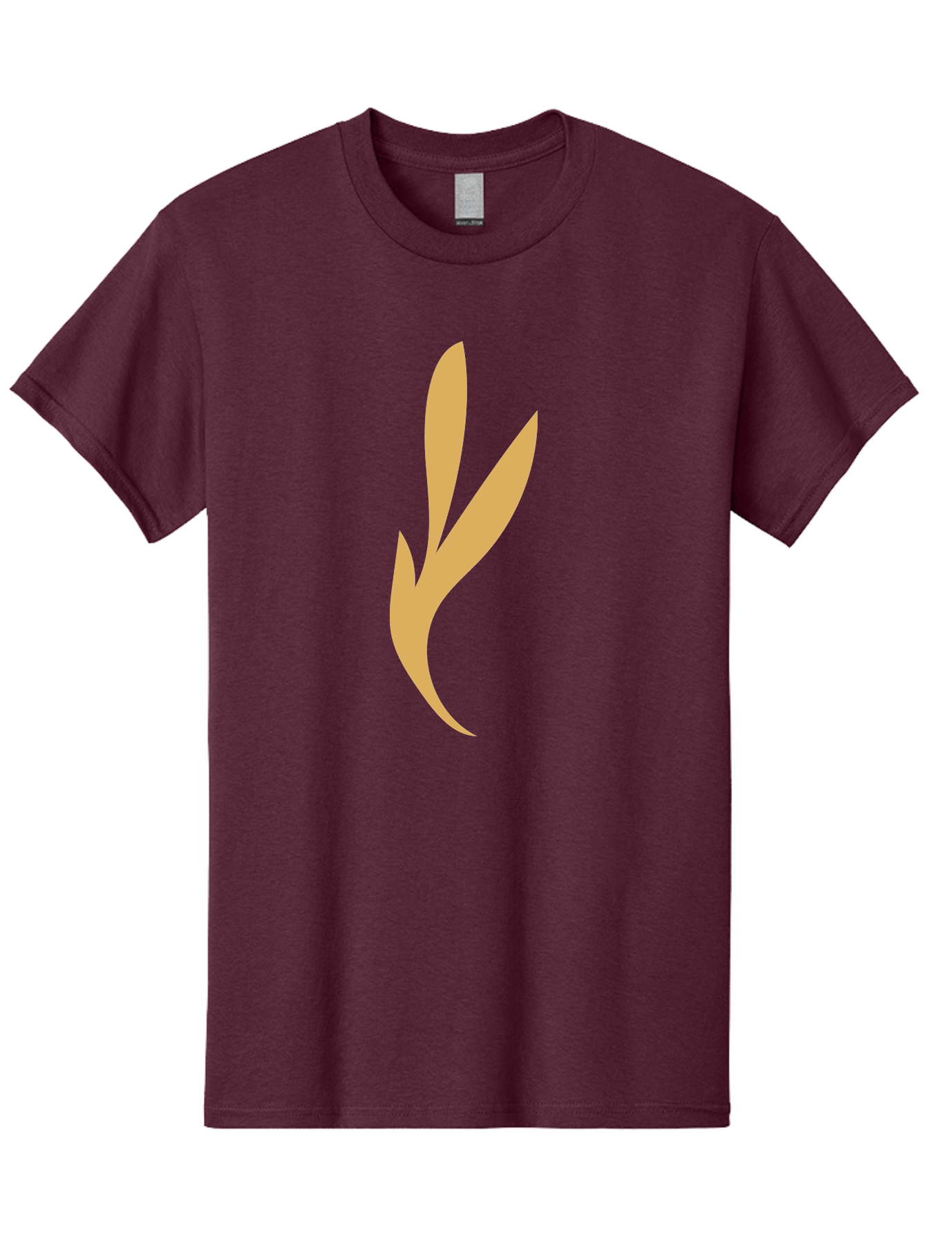 Curved-Leaf Men'S Graphic Tee, 100% Cotton, Comfortable Casual Summer Wear, Machine Washable, Orange Abstract Leaf, Simple Design, Minimalist Art, Stylized Foliage, Modern Graphic, Creative Illustration, Abstract Shape, Digital Art Aae008 21
