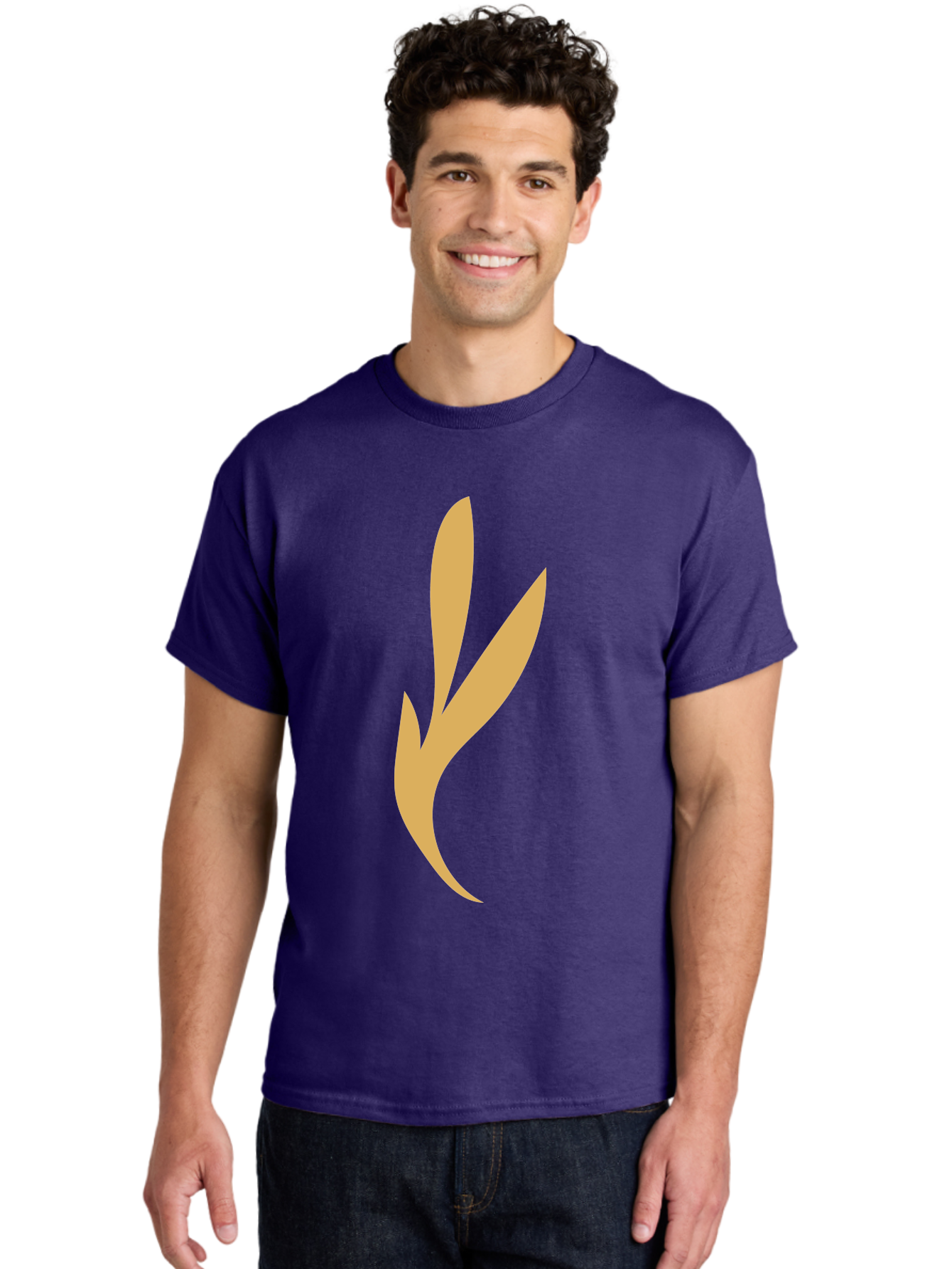 Curved-Leaf Men'S Graphic Tee, 100% Cotton, Comfortable Casual Summer Wear, Machine Washable, Orange Abstract Leaf, Simple Design, Minimalist Art, Stylized Foliage, Modern Graphic, Creative Illustration, Abstract Shape, Digital Art Aae008 10