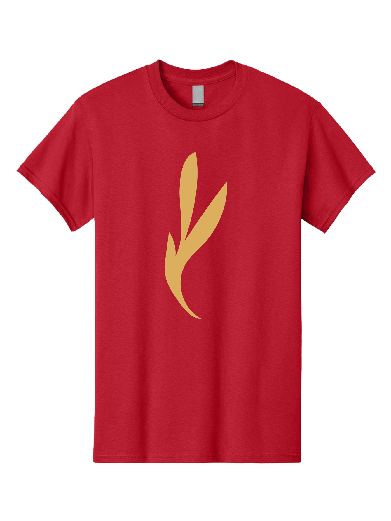 Curved-Leaf Men'S Graphic Tee, 100% Cotton, Comfortable Casual Summer Wear, Machine Washable, Orange Abstract Leaf, Simple Design, Minimalist Art, Stylized Foliage, Modern Graphic, Creative Illustration, Abstract Shape, Digital Art Aae008 11
