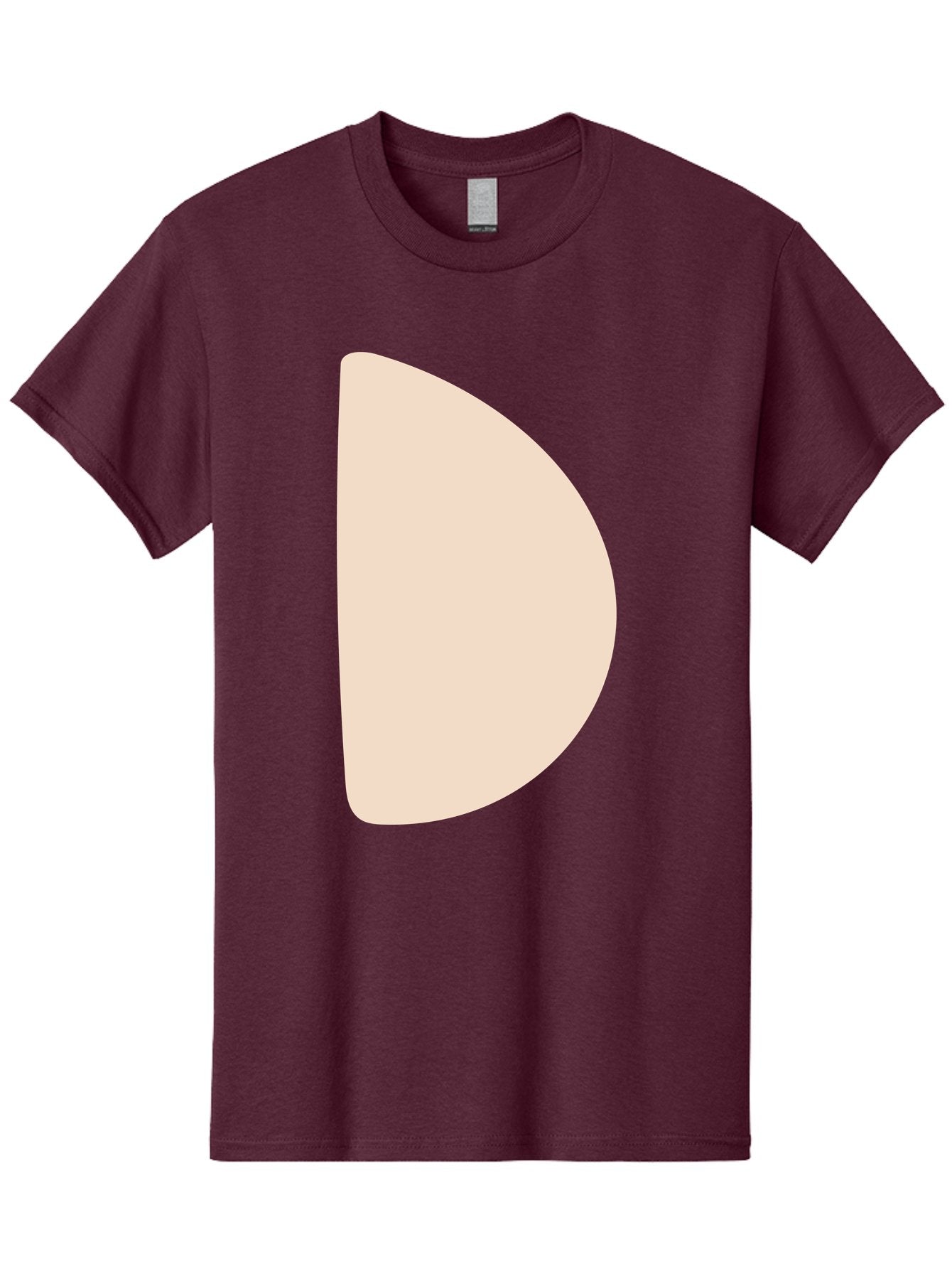 D Men'S Graphic Tee, 100% Cotton, Comfortable Casual Summer Wear, Machine Washable, Pacman Character, Simple Design, Minimalist Art, Beige Color, Retro Gaming, Iconic Symbol, Classic Video Game Aae009