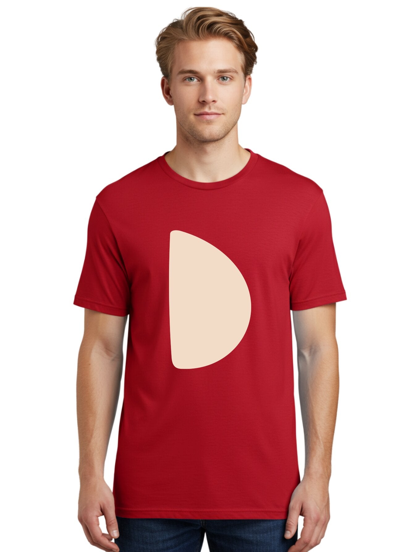 D Men'S Graphic Tee, 100% Cotton, Comfortable Casual Summer Wear, Machine Washable, Pacman Character, Simple Design, Minimalist Art, Beige Color, Retro Gaming, Iconic Symbol, Classic Video Game Aae009 18