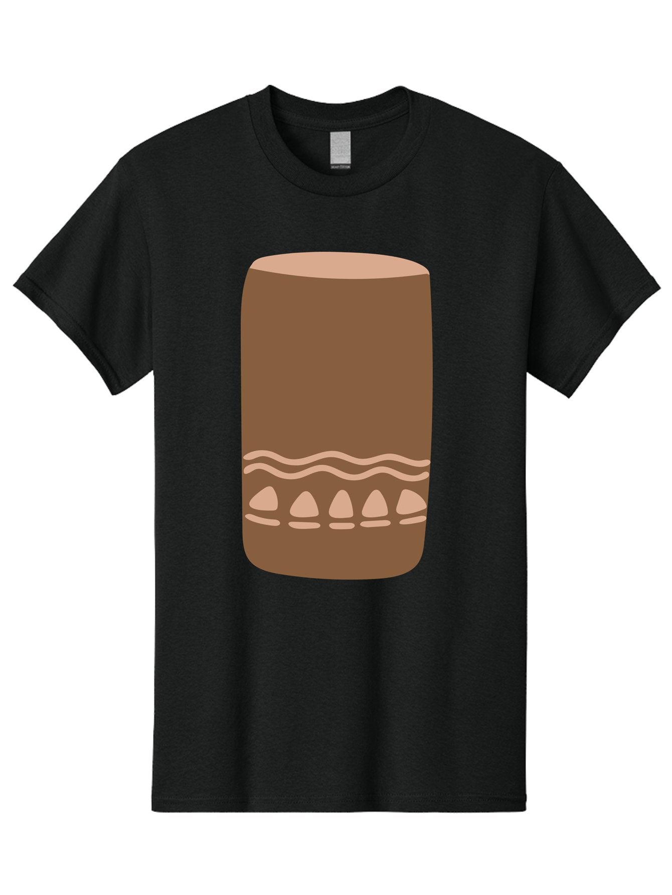 Drum Men'S Graphic Tee, 100% Cotton, Comfortable Casual Summer Wear, Machine Washable, Cigar Illustration, Brown Cigar, Beige Accents, Wavy Lines, Teardrop Shapes, Smoking Accessory, Luxury Item, Digital Art Aae012 13