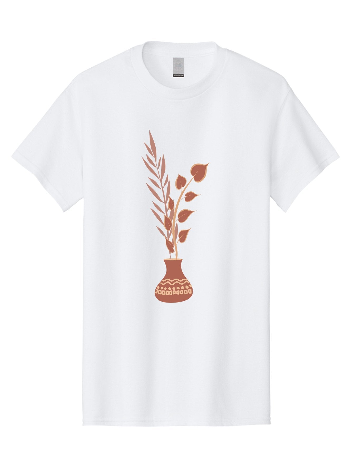 Floral-Vase Men'S Graphic Tee, 100% Cotton, Comfortable Casual Summer Wear, Machine Washable, Decorative Vase, Leaves, Flowers, Floral Arrangement, Home Decor, Minimalist Design, Elegant Vase, Simple Flowers, Decorative Elements, Aae018 13