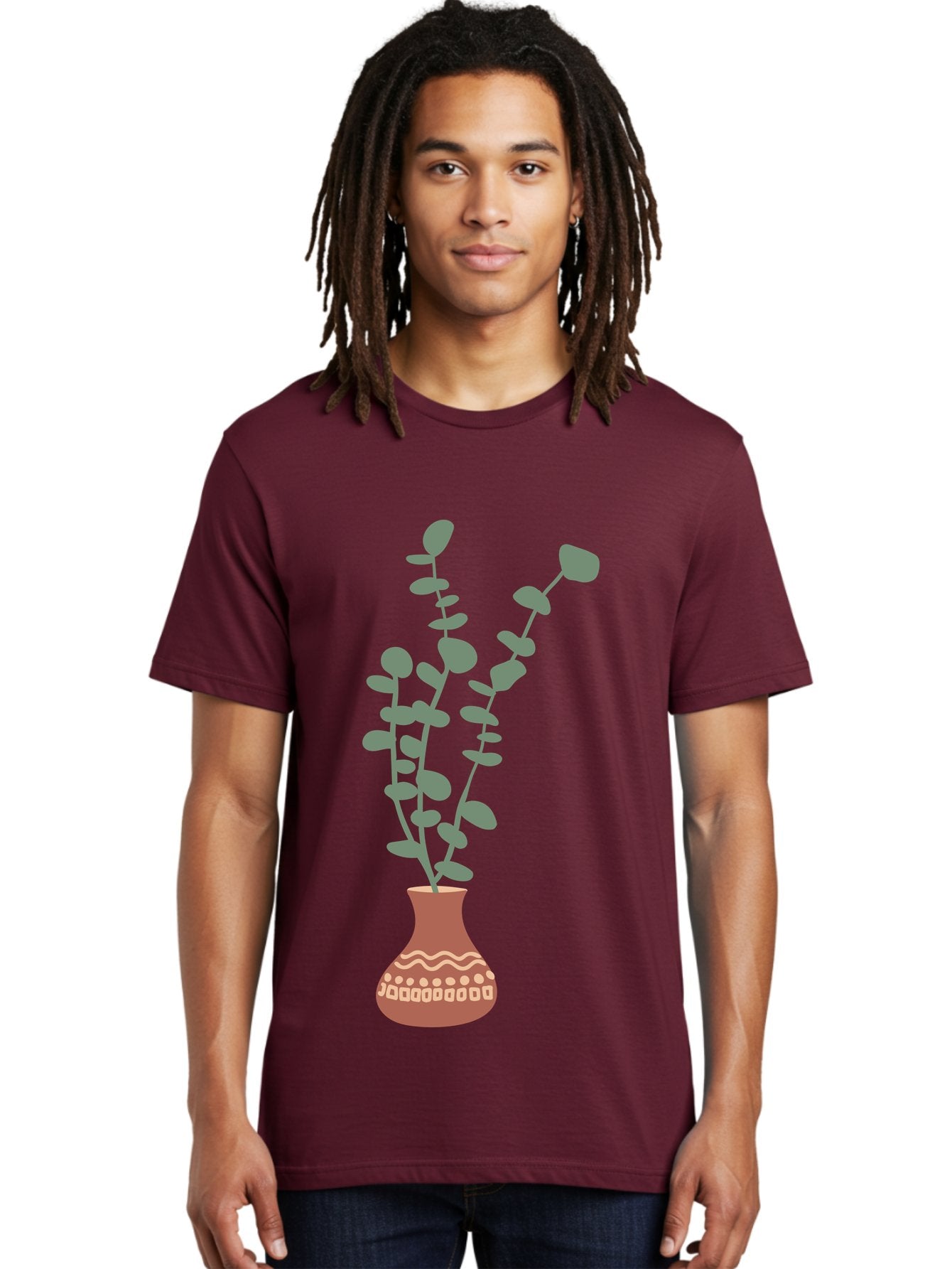 Flowers-In-Vase Men'S Graphic Tee, 100% Cotton, Comfortable Casual Summer Wear, Machine Washable, Vase With Flowers, Decorative Elements, Artistic Design, Floral Arrangement, Intricate Patterns, Modern Illustration, Digital Art Aae021 16