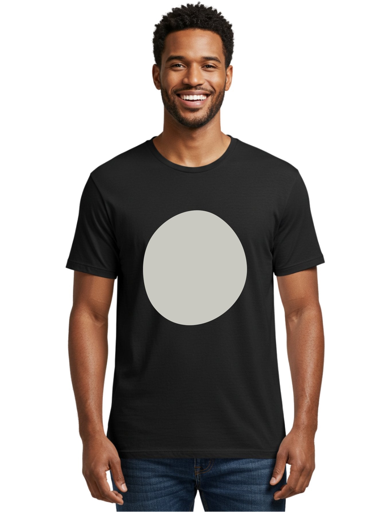 Gray-Circle Men'S Graphic Tee, 100% Cotton, Comfortable Casual Summer Wear, Machine Washable, Gray Circle, Simple Shape, Minimalist Design, Abstract Art, Geometric Figure, Modern Aesthetic, Clean Lines Aae023 17