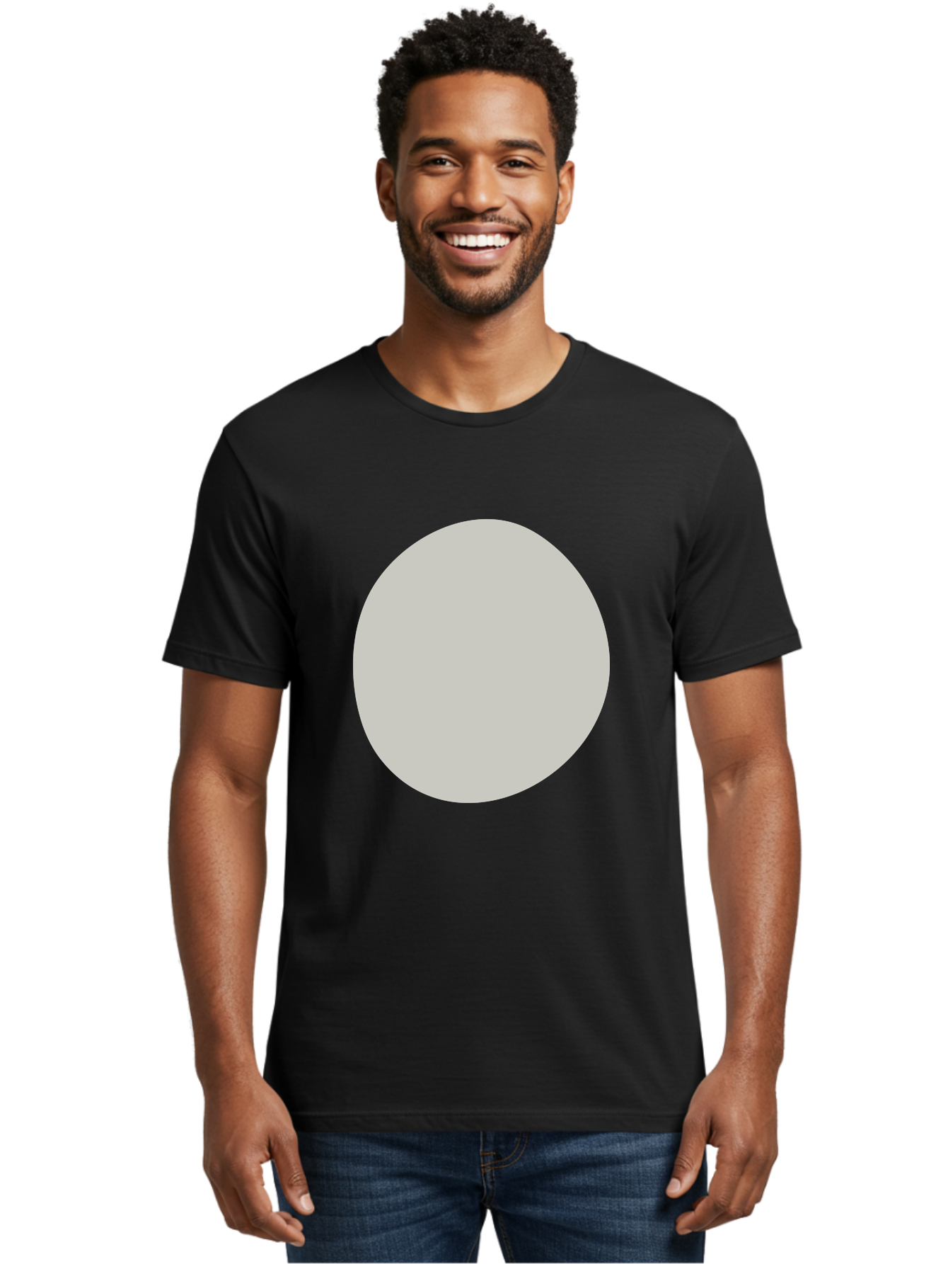 Gray-Circle Men'S Graphic Tee, 100% Cotton, Comfortable Casual Summer Wear, Machine Washable, Gray Circle, Simple Shape, Minimalist Design, Abstract Art, Geometric Figure, Modern Aesthetic, Clean Lines Aae023 28