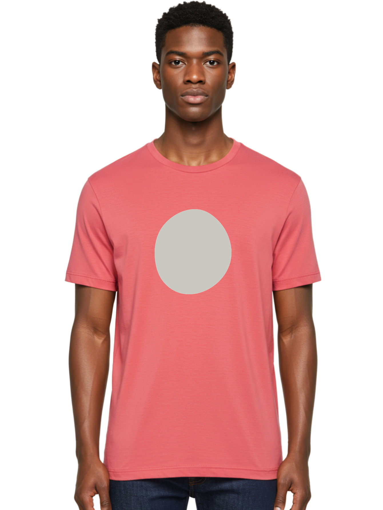 Gray-Circle Men'S Graphic Tee, 100% Cotton, Comfortable Casual Summer Wear, Machine Washable, Gray Circle, Simple Shape, Minimalist Design, Abstract Art, Geometric Figure, Modern Aesthetic, Clean Lines Aae023 4