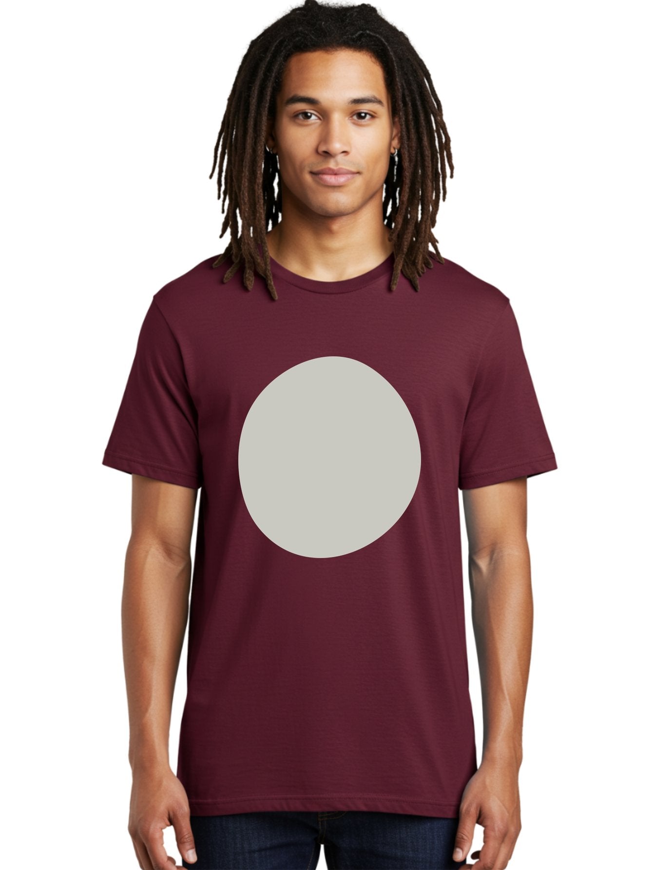Gray-Circle Men'S Graphic Tee, 100% Cotton, Comfortable Casual Summer Wear, Machine Washable, Gray Circle, Simple Shape, Minimalist Design, Abstract Art, Geometric Figure, Modern Aesthetic, Clean Lines Aae023 16