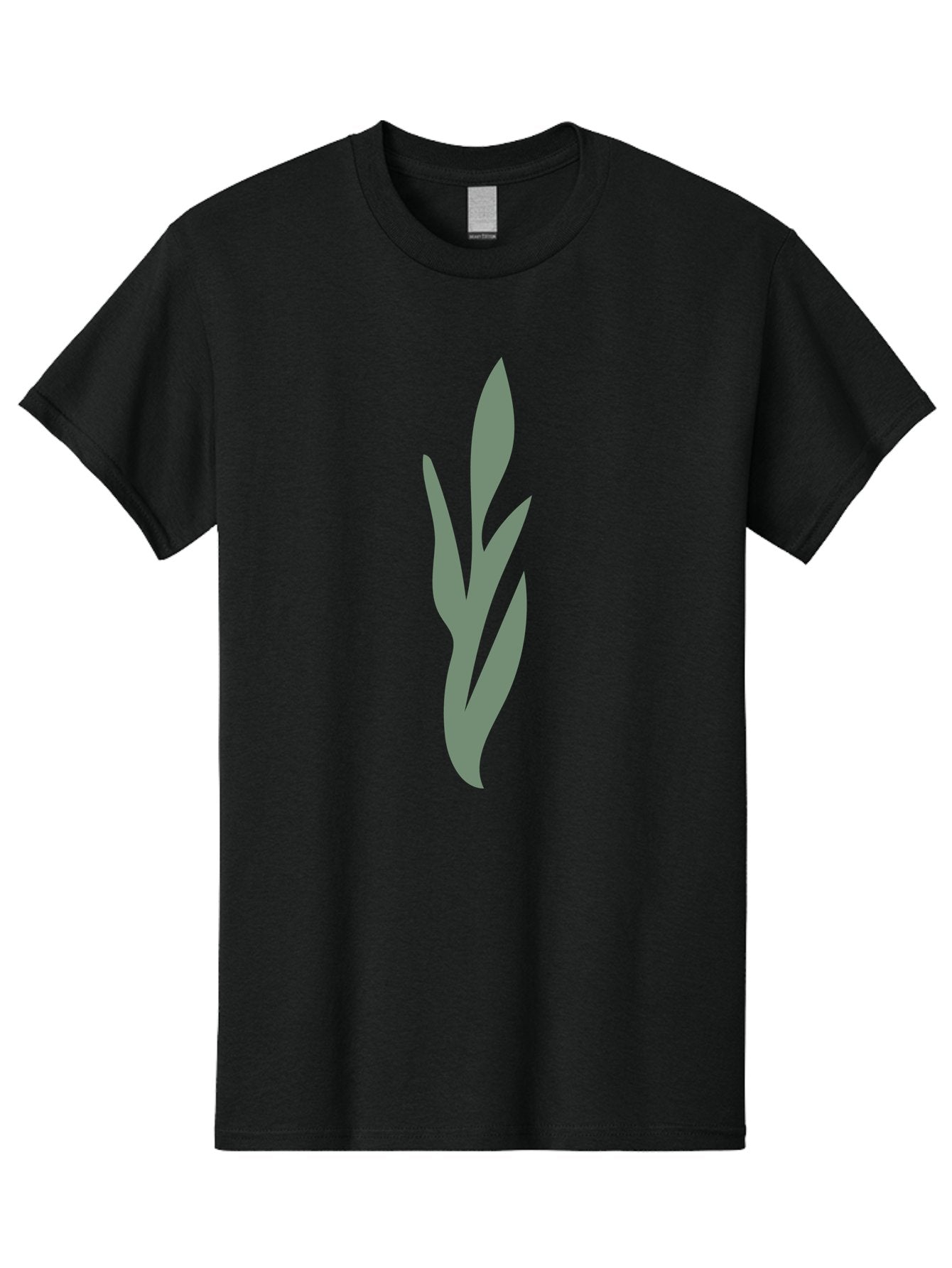 Gray-Leaves Men'S Graphic Tee, 100% Cotton, Comfortable Casual Summer Wear, Machine Washable, Gray Leaves, Simple Graphics, Minimal Design, Green Background, Leafy Silhouette, Abstract Art, Modern Graphic Aae024 7