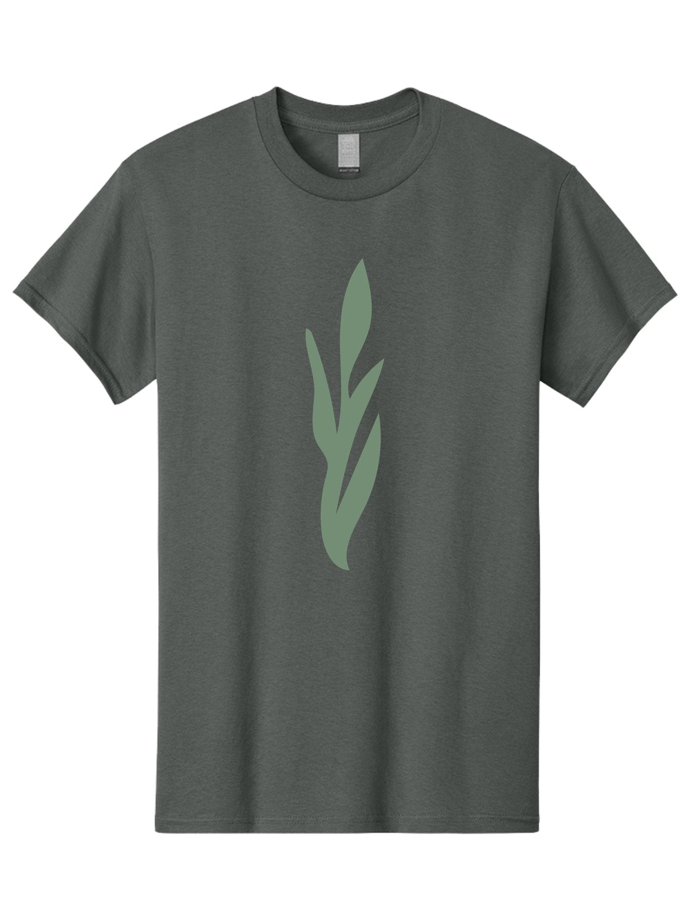 Gray-Leaves Men'S Graphic Tee, 100% Cotton, Comfortable Casual Summer Wear, Machine Washable, Gray Leaves, Simple Graphics, Minimal Design, Green Background, Leafy Silhouette, Abstract Art, Modern Graphic Aae024 6