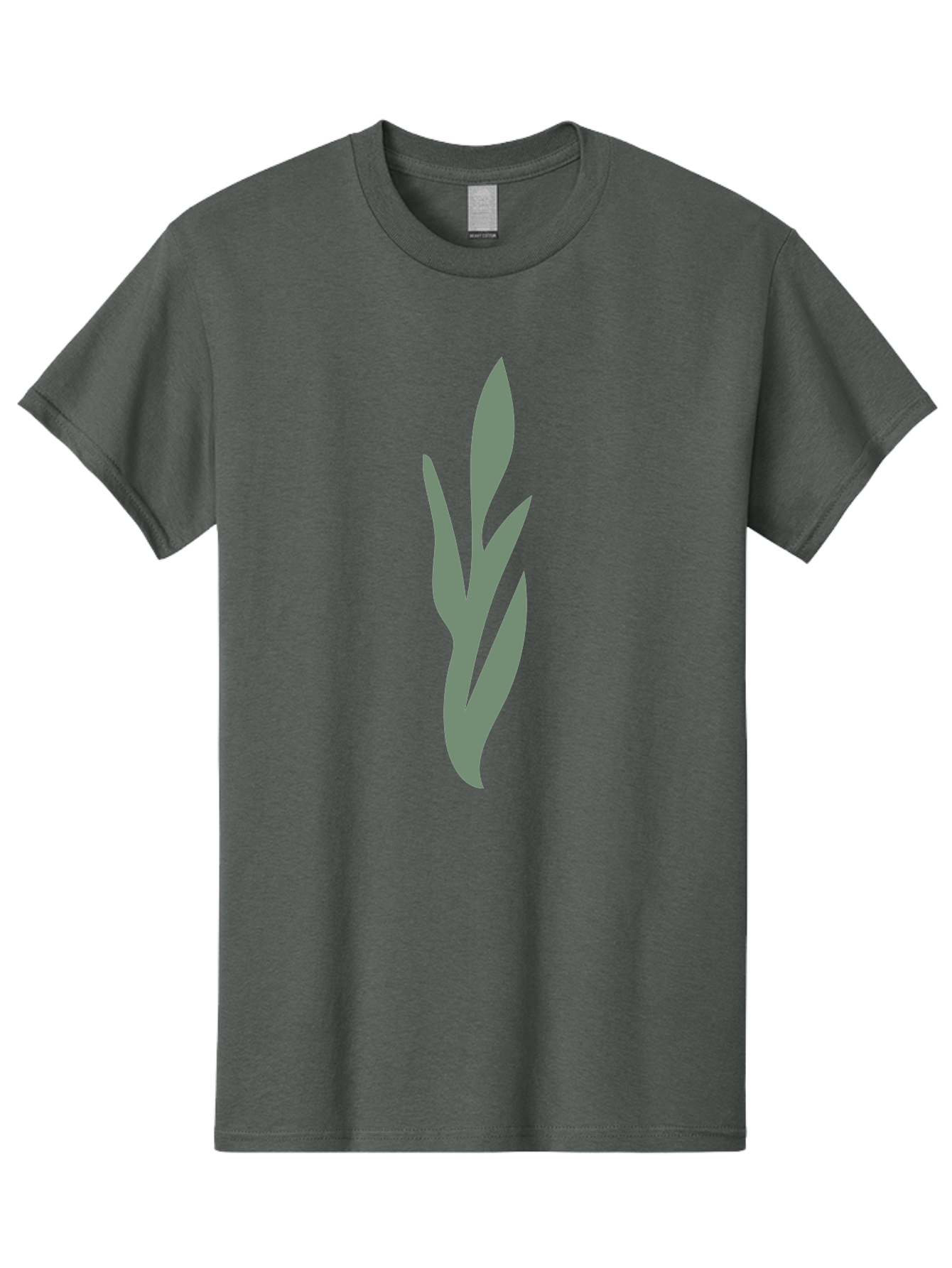 Gray-Leaves Men'S Graphic Tee, 100% Cotton, Comfortable Casual Summer Wear, Machine Washable, Gray Leaves, Simple Graphics, Minimal Design, Green Background, Leafy Silhouette, Abstract Art, Modern Graphic Aae024 13