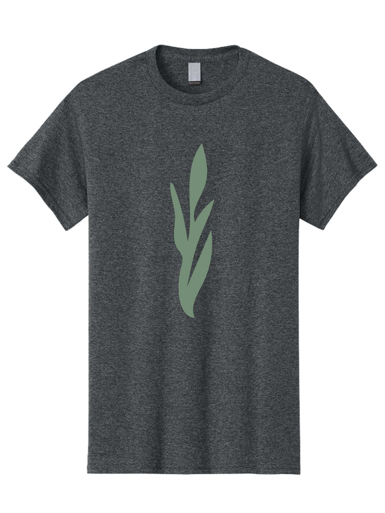 Gray-Leaves Men'S Graphic Tee, 100% Cotton, Comfortable Casual Summer Wear, Machine Washable, Gray Leaves, Simple Graphics, Minimal Design, Green Background, Leafy Silhouette, Abstract Art, Modern Graphic Aae024 4