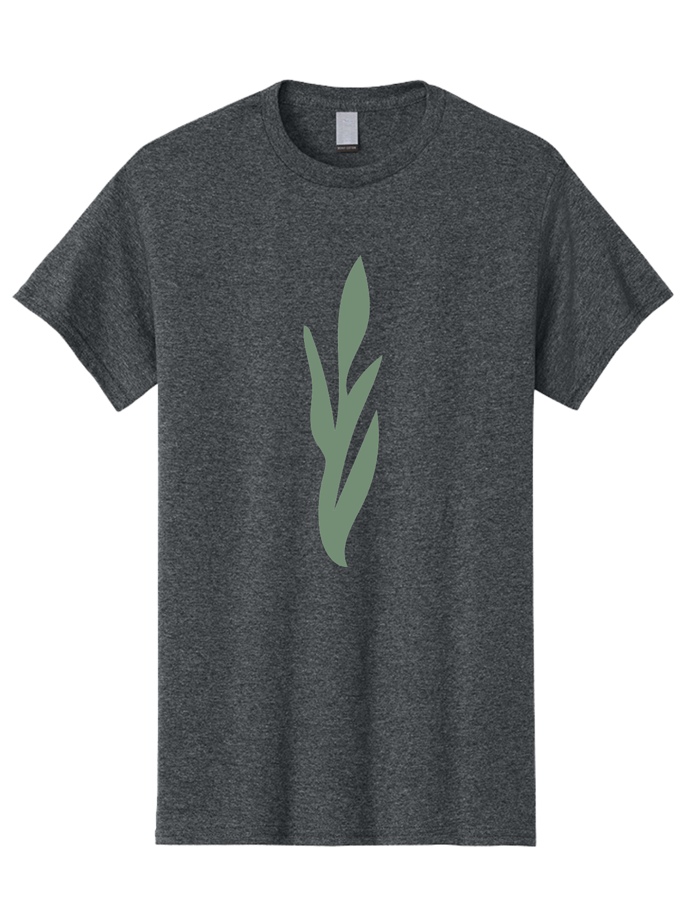 Gray-Leaves Men'S Graphic Tee, 100% Cotton, Comfortable Casual Summer Wear, Machine Washable, Gray Leaves, Simple Graphics, Minimal Design, Green Background, Leafy Silhouette, Abstract Art, Modern Graphic Aae024 23
