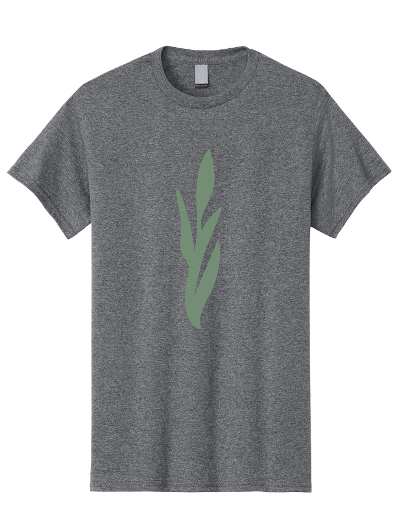 Gray-Leaves Men'S Graphic Tee, 100% Cotton, Comfortable Casual Summer Wear, Machine Washable, Gray Leaves, Simple Graphics, Minimal Design, Green Background, Leafy Silhouette, Abstract Art, Modern Graphic Aae024 10