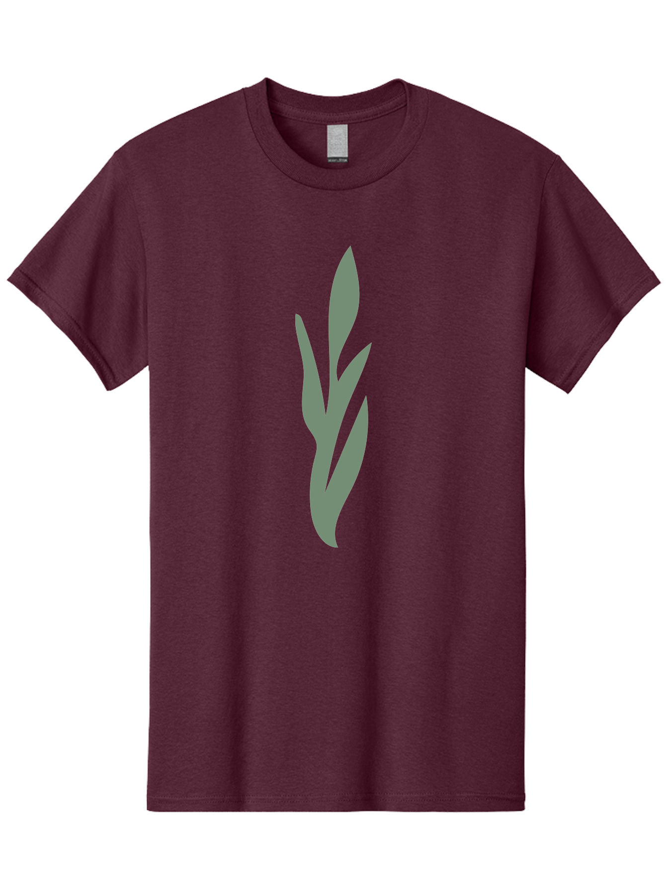Gray-Leaves Men'S Graphic Tee, 100% Cotton, Comfortable Casual Summer Wear, Machine Washable, Gray Leaves, Simple Graphics, Minimal Design, Green Background, Leafy Silhouette, Abstract Art, Modern Graphic Aae024 11