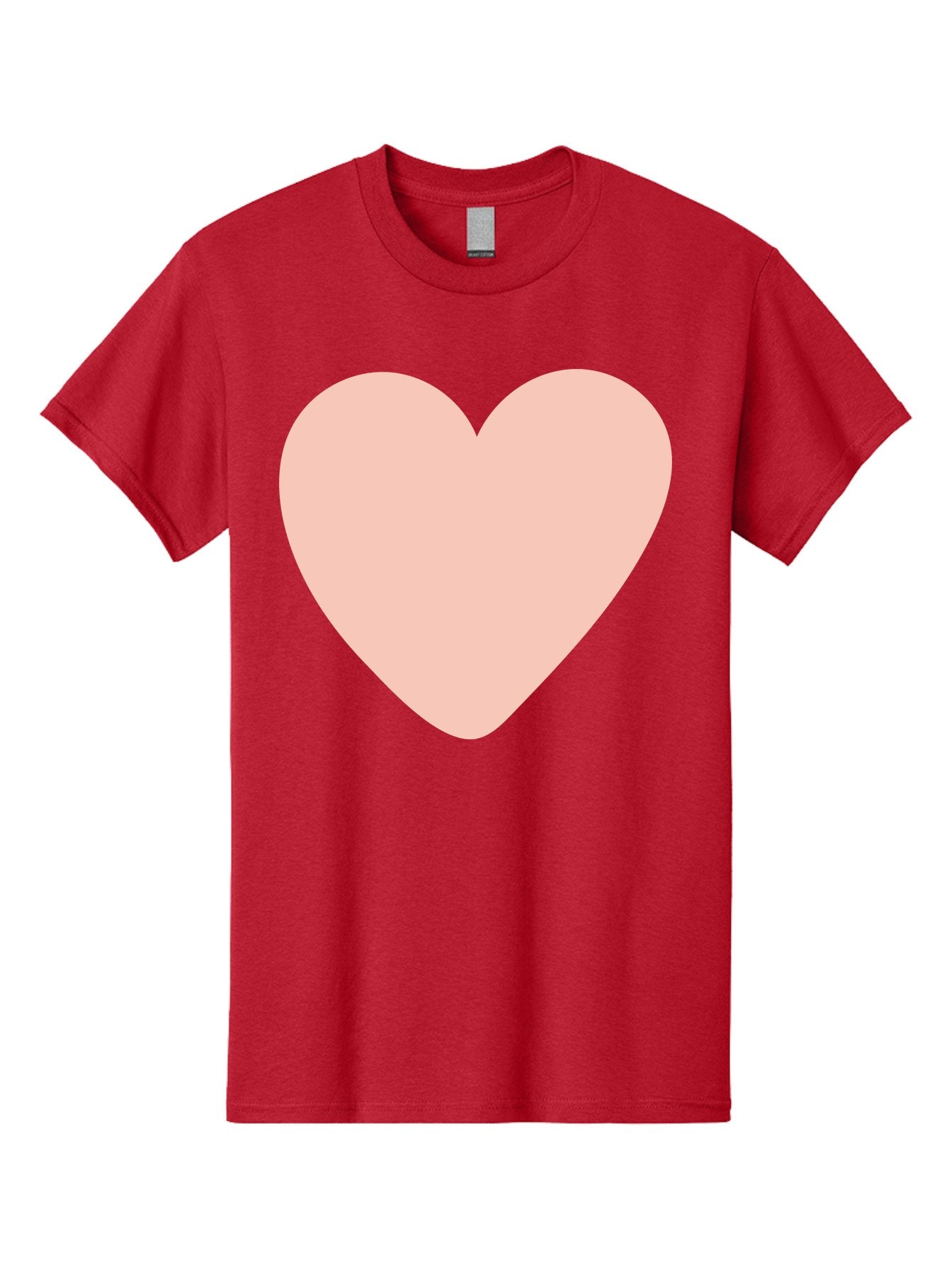Heart Men'S Graphic Tee, 100% Cotton, Comfortable Casual Summer Wear, Machine Washable, Heart Symbol, Love Icon, Pink Heart, Digital Art, Minimalist Design, Simple Shape, Heart Illustration, Love Symbol Aae025