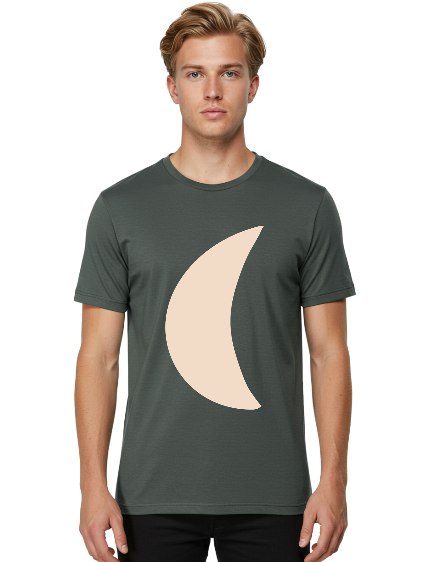 Moon Men'S Graphic Tee, 100% Cotton, Comfortable Casual Summer Wear, Machine Washable, Crescent Moon, Moon Shape, Minimalist Design, Simple Art, Lunar Symbol, Celestial Body, Abstract Illustration Aae032 14